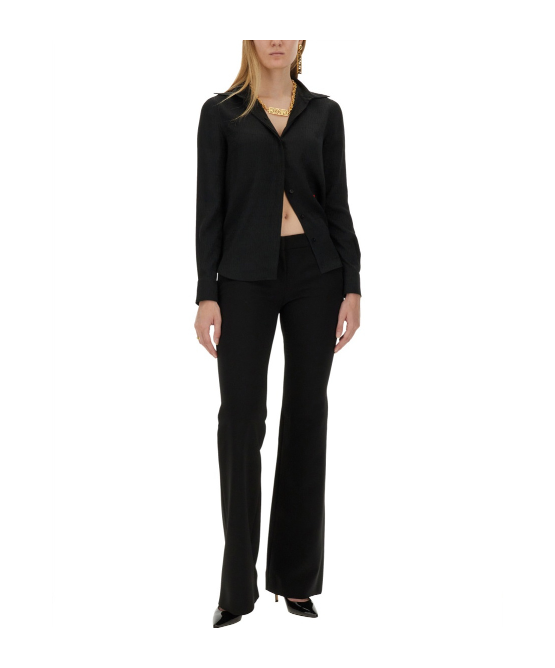 Shop Moschino Long-sleeved Shirt In Black