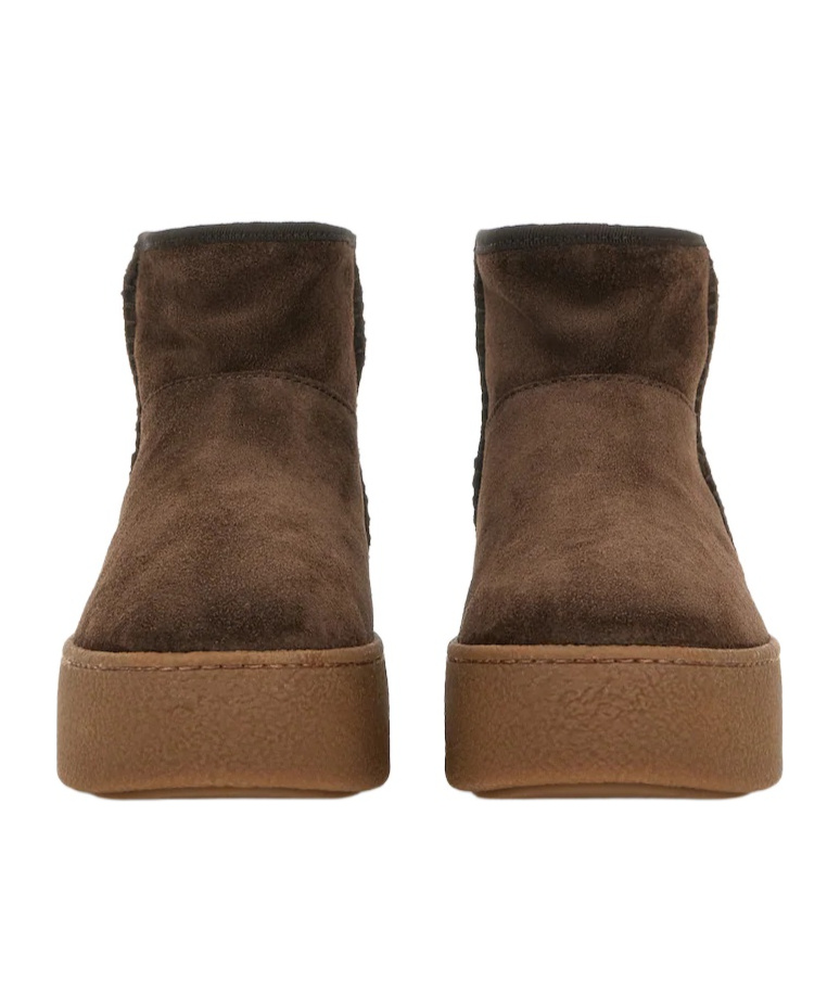 Hogan Ankle Height Platform Boots With Pull Tab In Brown