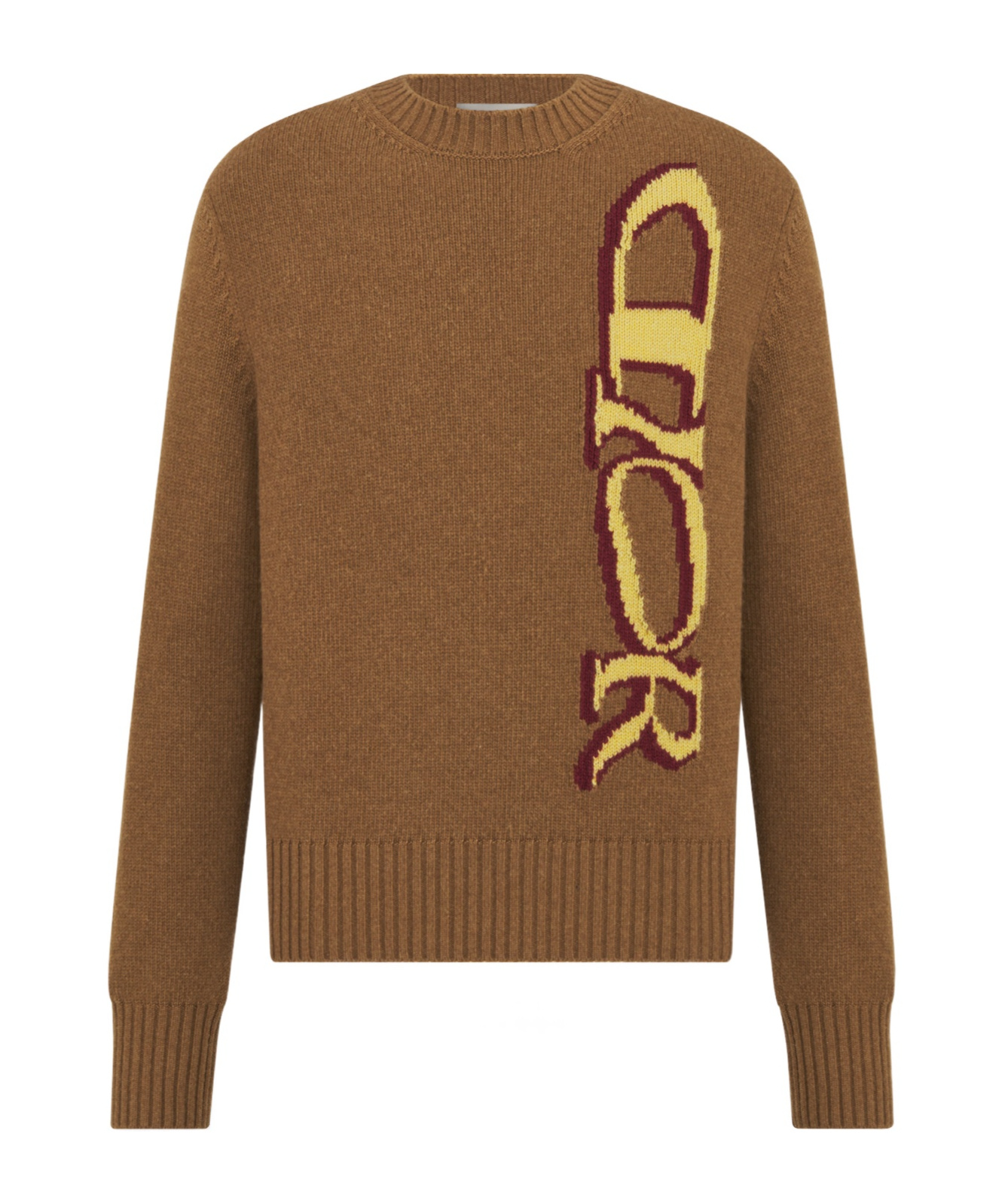 Dior Long-sleeved Wool Sweater In Brown