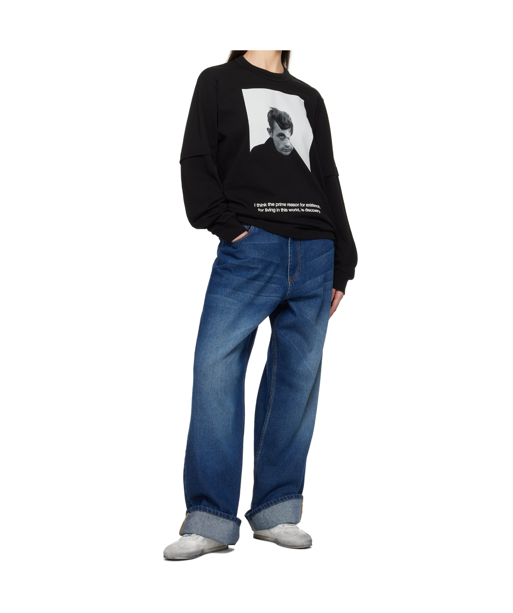 Sacai Black James Dean Long Sleeve T-shirt In Black