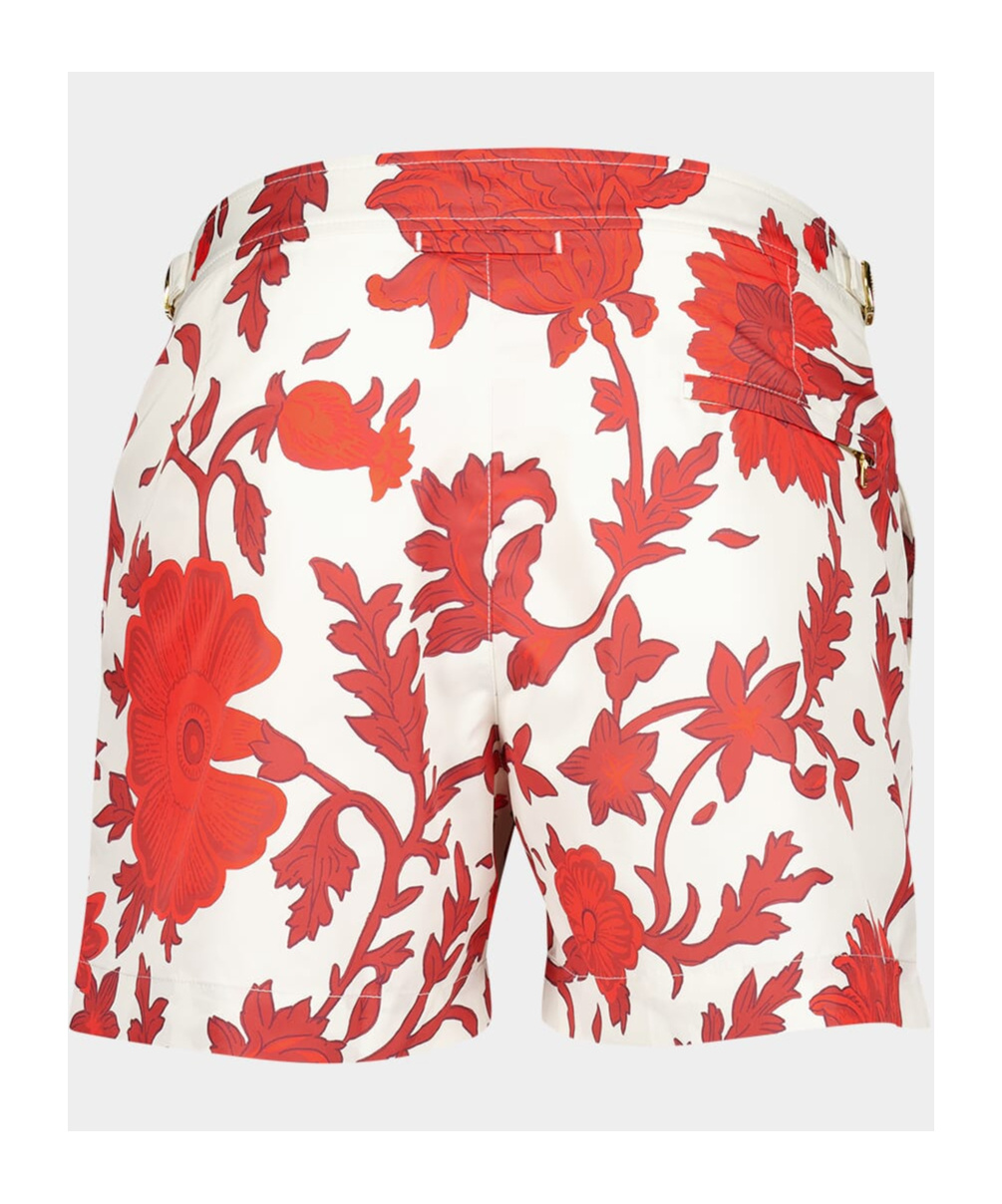 Orlebar Brown Pattern Swimming Trunks In Red