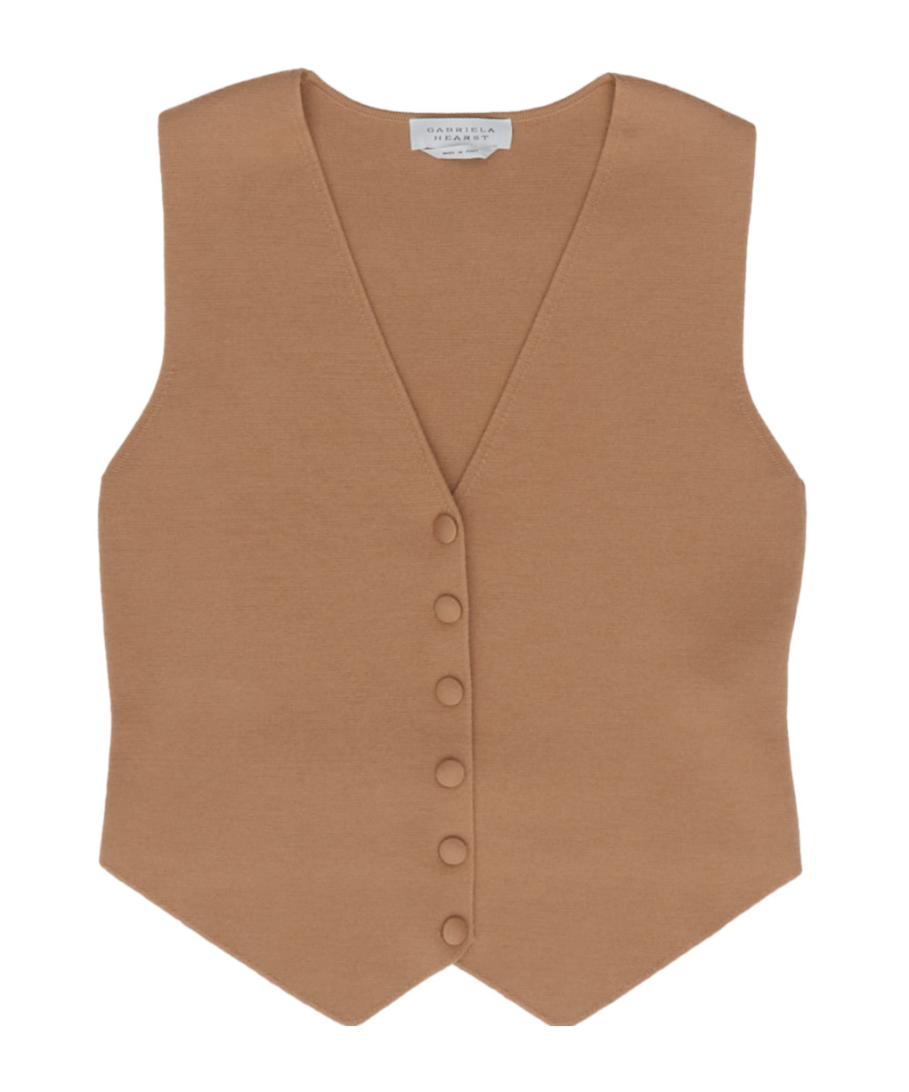 Gabriela Hearst V-neck Vest In Brown