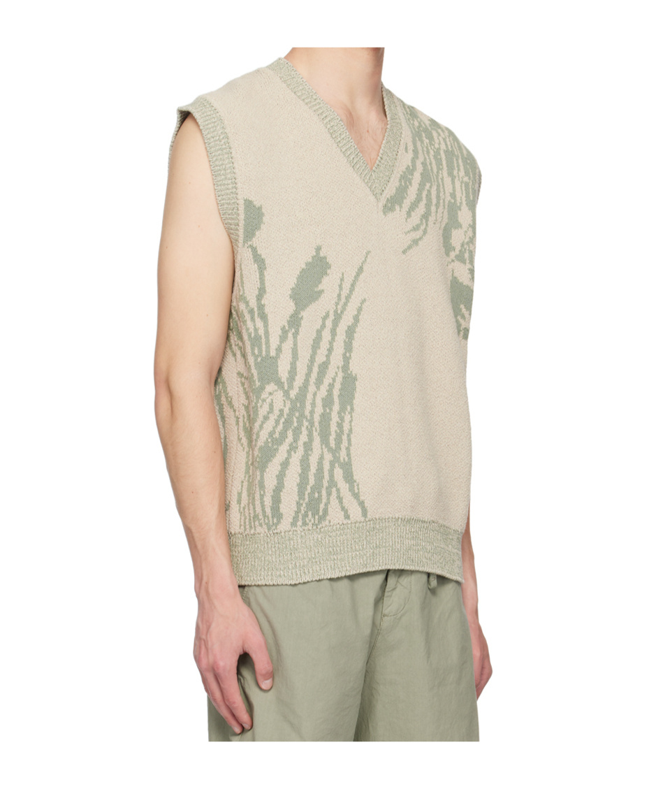Norse Projects Melvin Intarsia Knitted Cotton-blend Vest In White