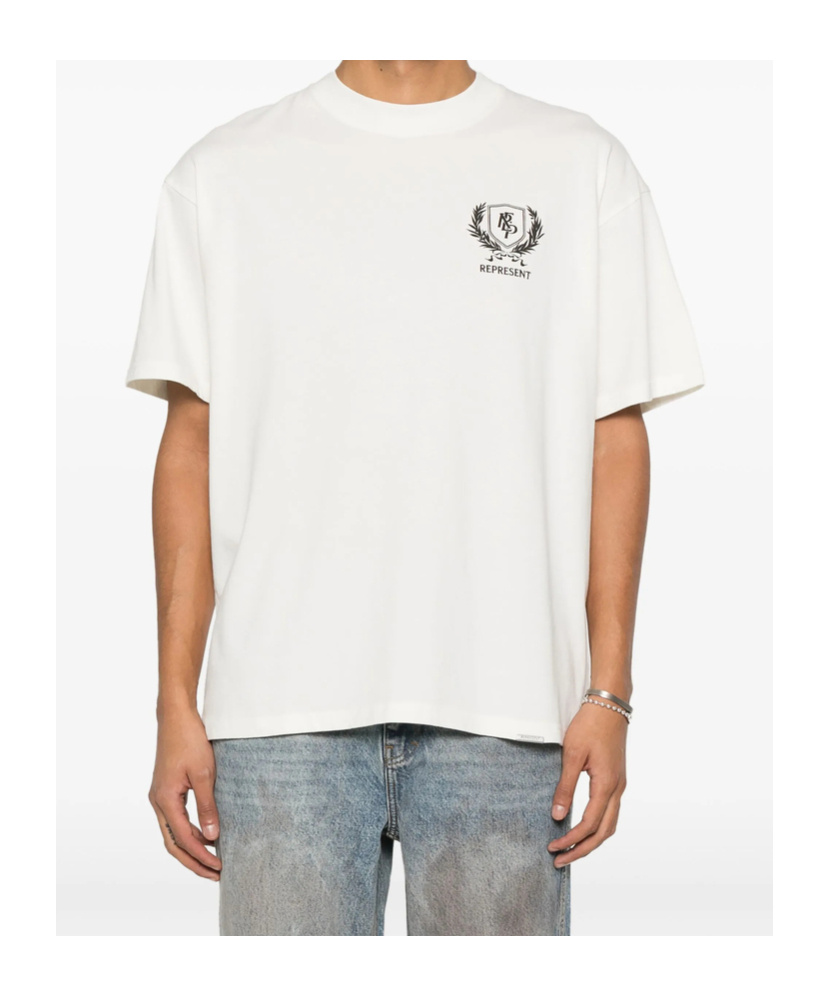Represent Crest Puff-print T-shirt In White