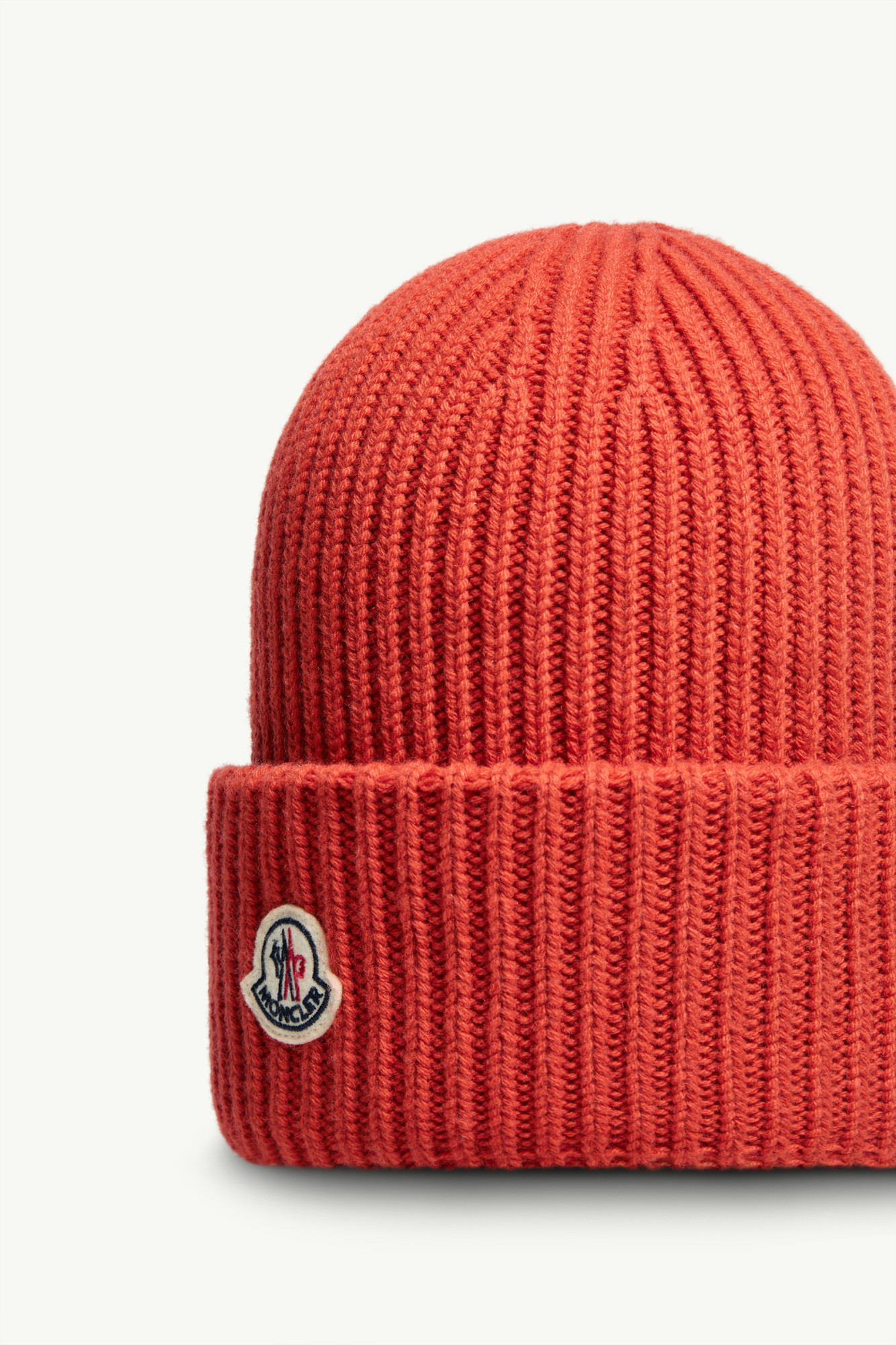 Moncler Wool  Cashmere Beanie In Orange