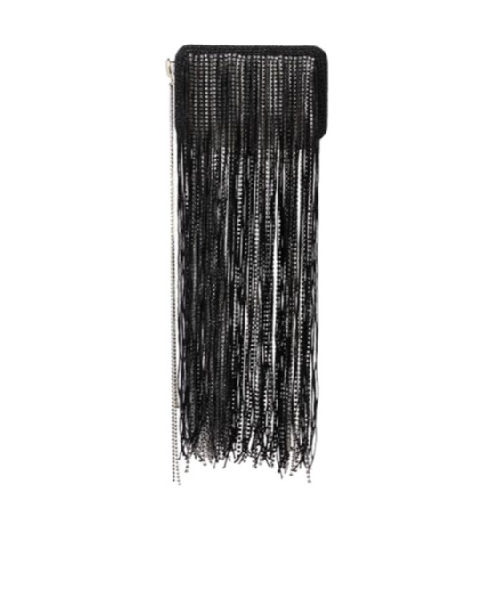 Magda Butrym Lelia Mini Embellished Fringed Clutch In Black