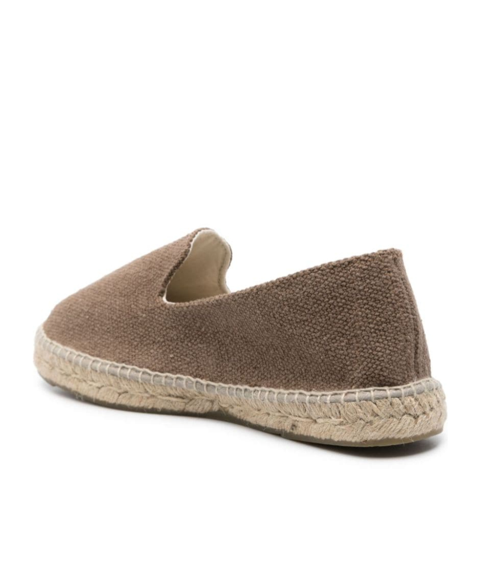 Manebi Logo-embroidered Canvas Espadrilles In Brown