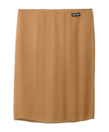 Miu Miu Women Chiffon Midi Skirt In Brown