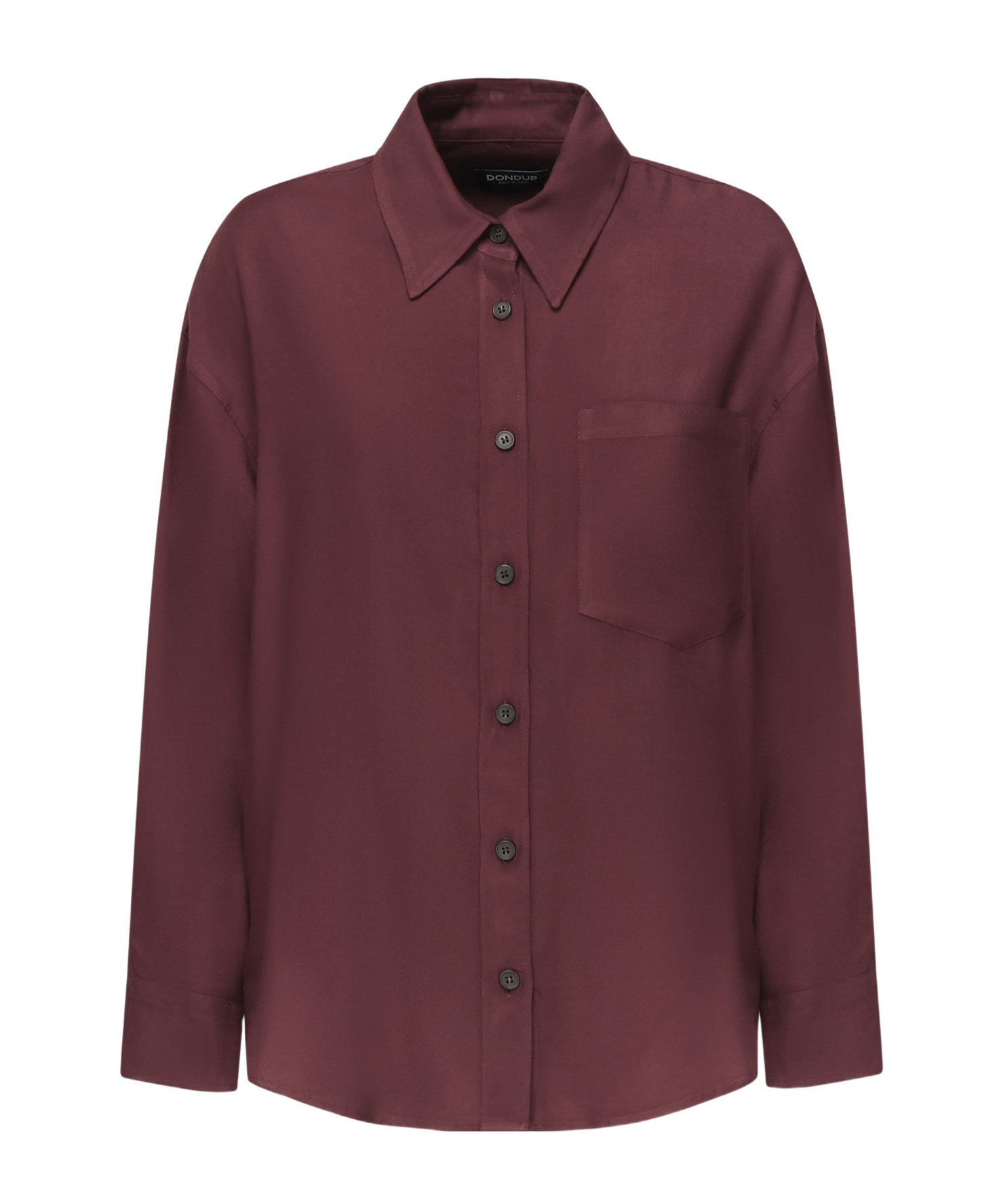 Dondup Button-down Long-sleeved Shirt In Burgundy