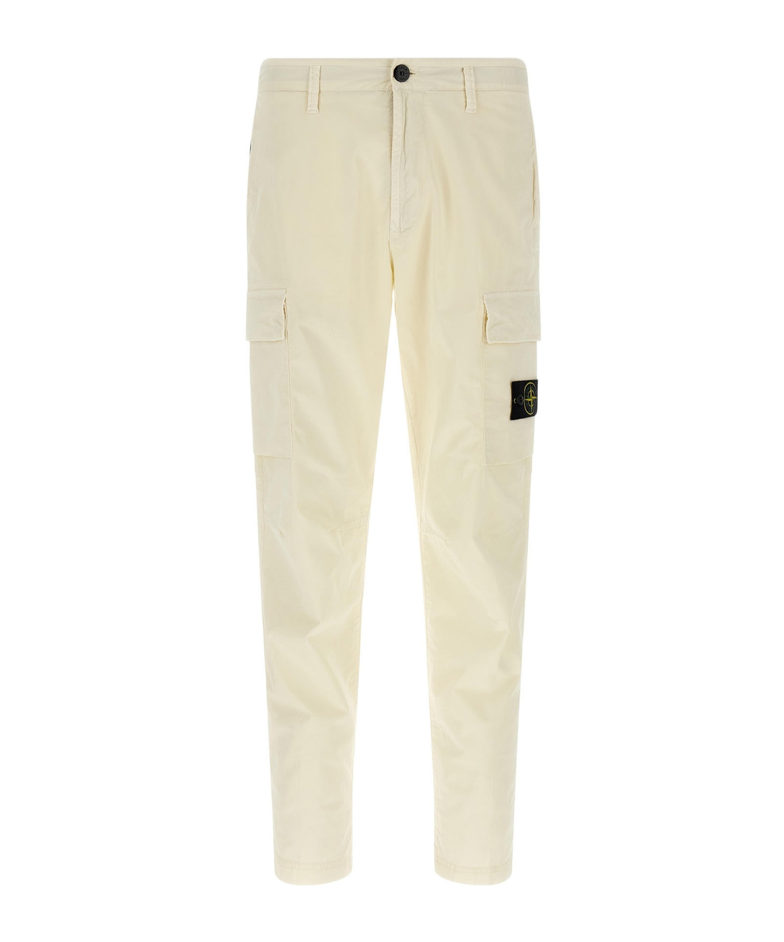 Stone Island Cargo Pants With Logo Badge And Pockets In Neutral