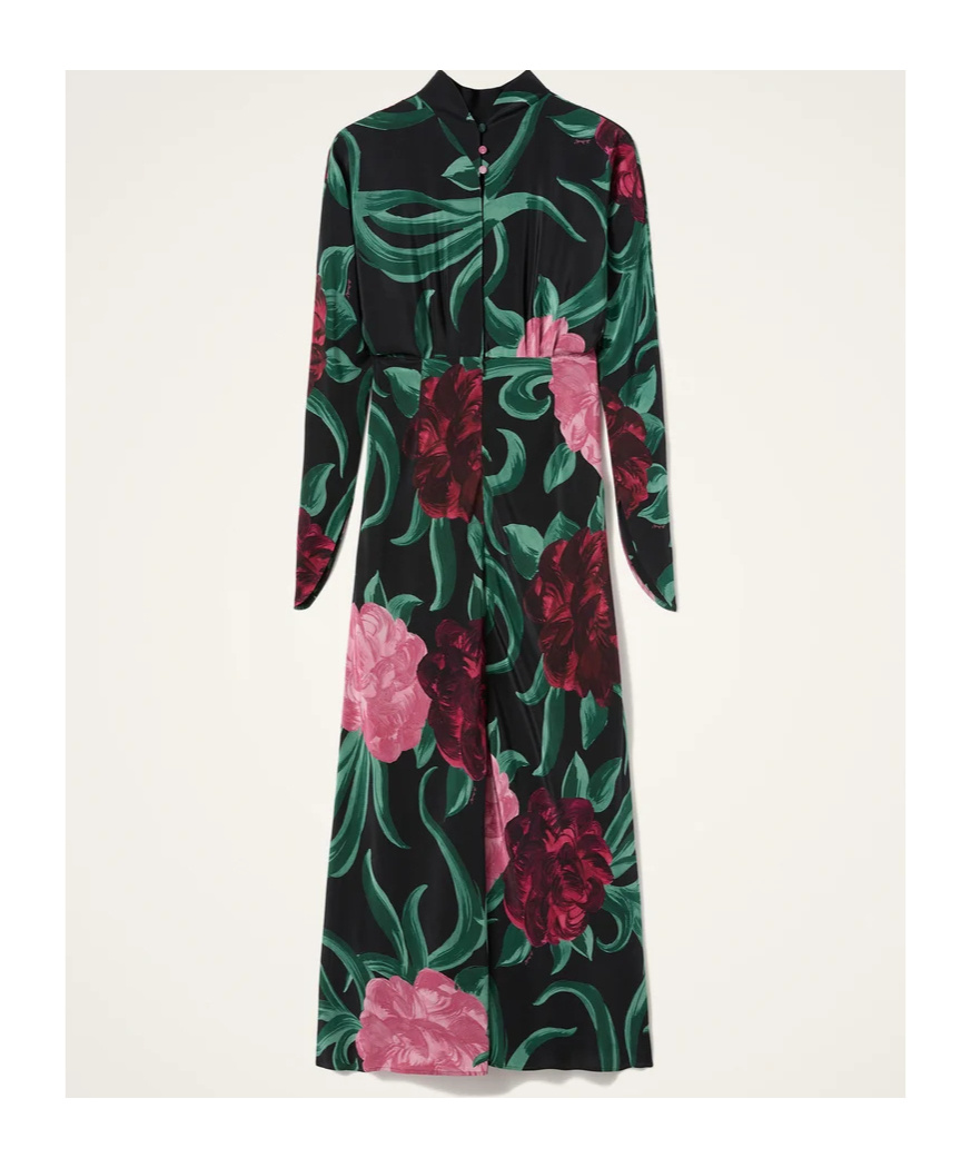 La Doublej Gilda Floral Maxi Dress In Black
