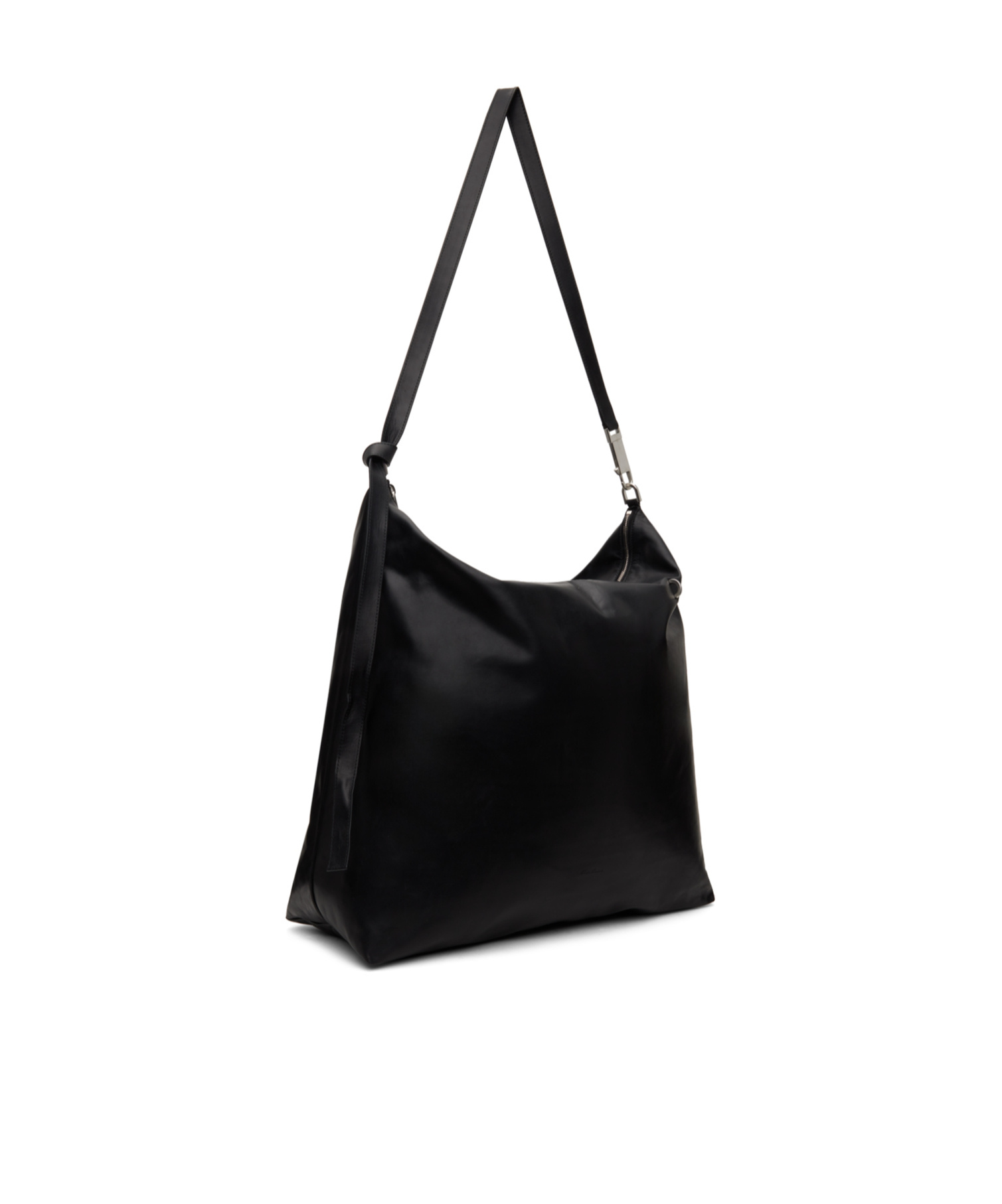 Rick Owens Balloon Logo Embossed Satchel In Black