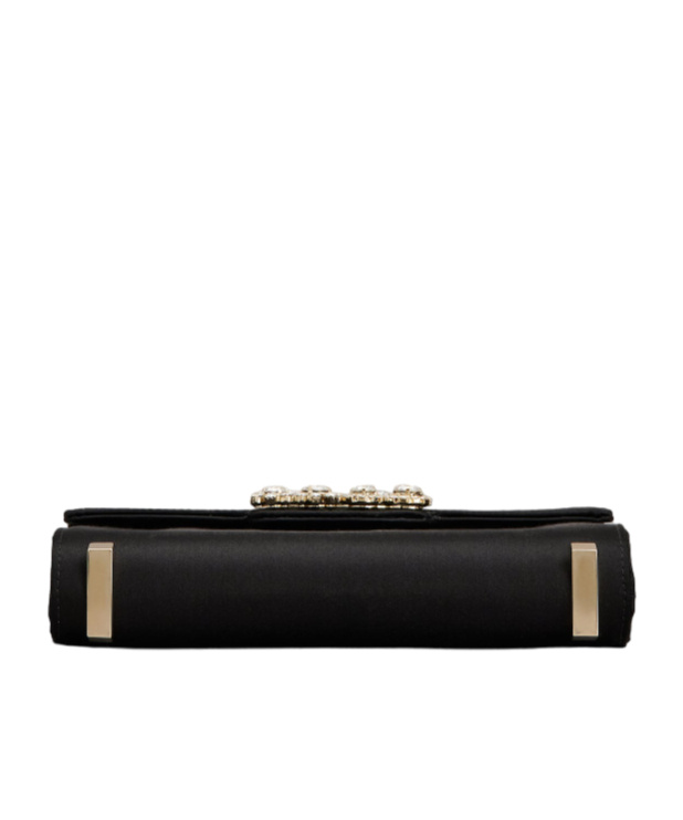 Roger Vivier Crystal Flower Crossbody Bag In Black