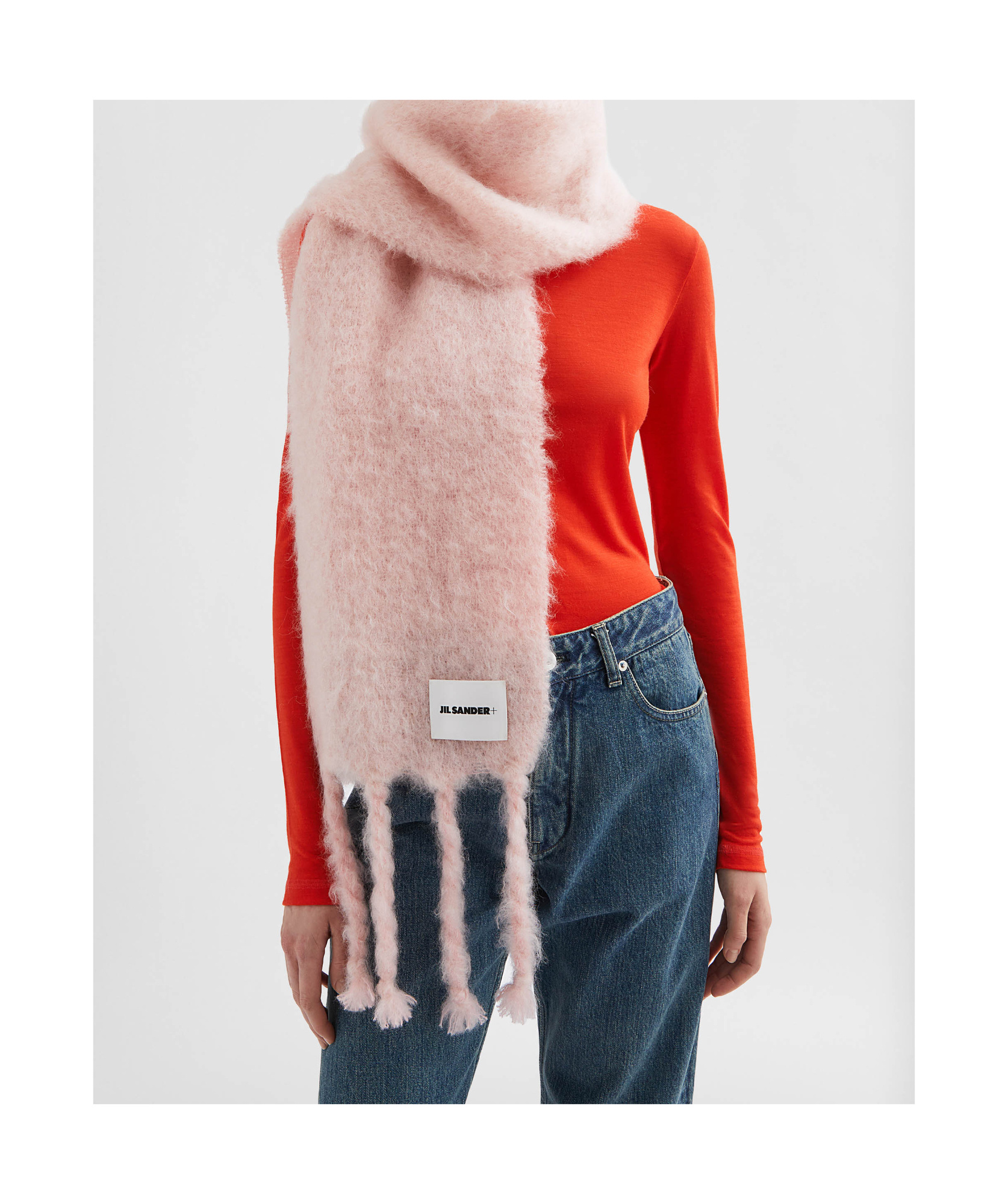 Jil Sander Wool Blend Scarf In Pink