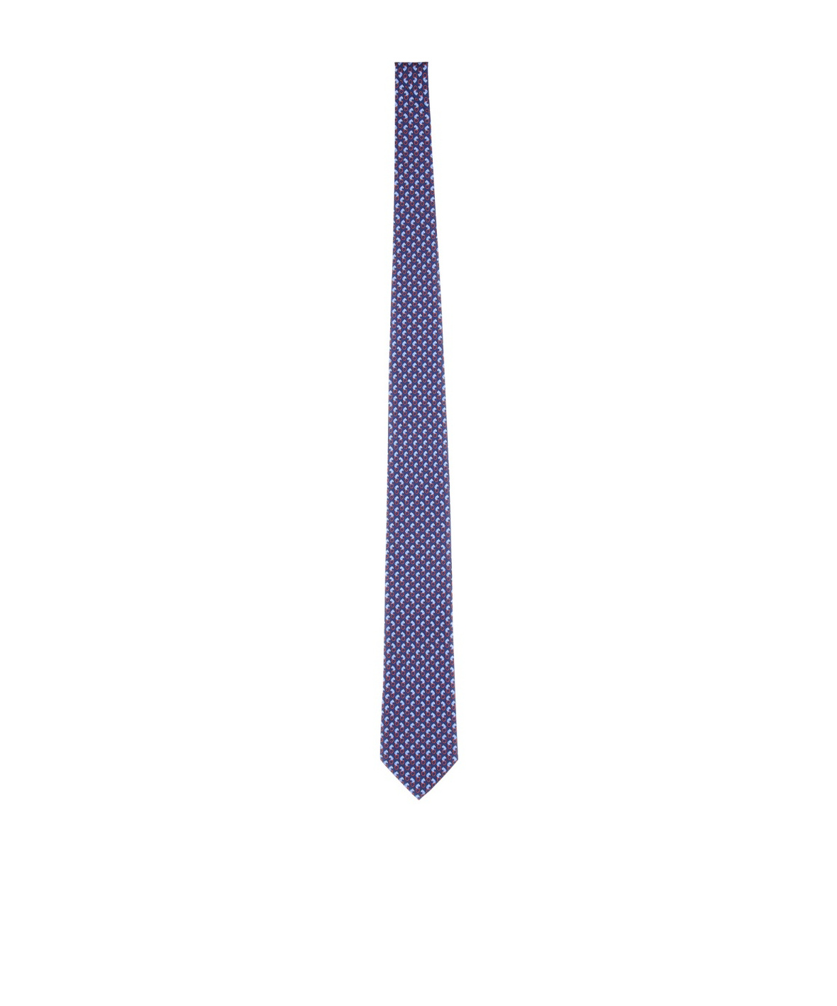 Ferragamo Feline Print Silk Tie In Blue