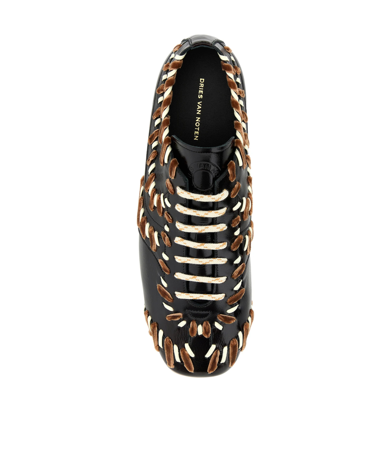 Dries Van Noten Embellished Lace-up Sneakers In Black