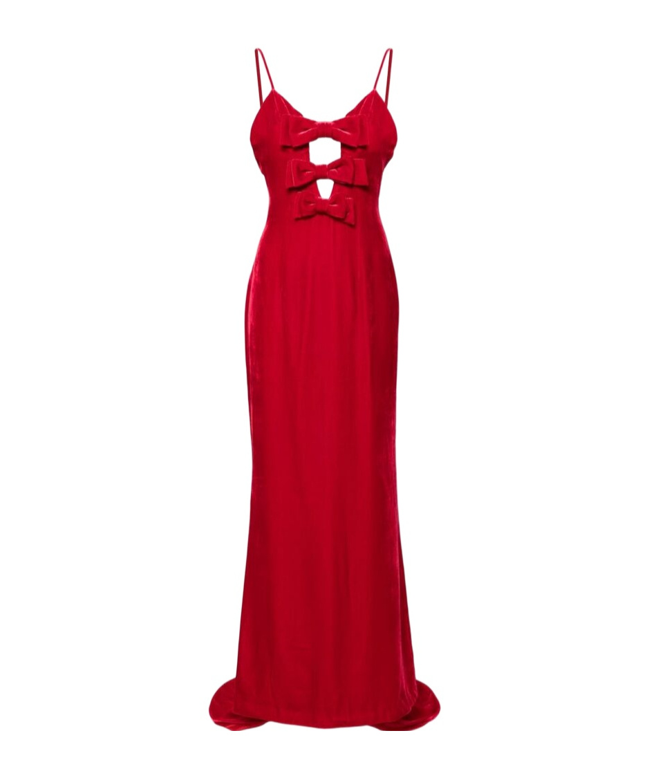 ALESSANDRA RICH BOW VELVET GOWN