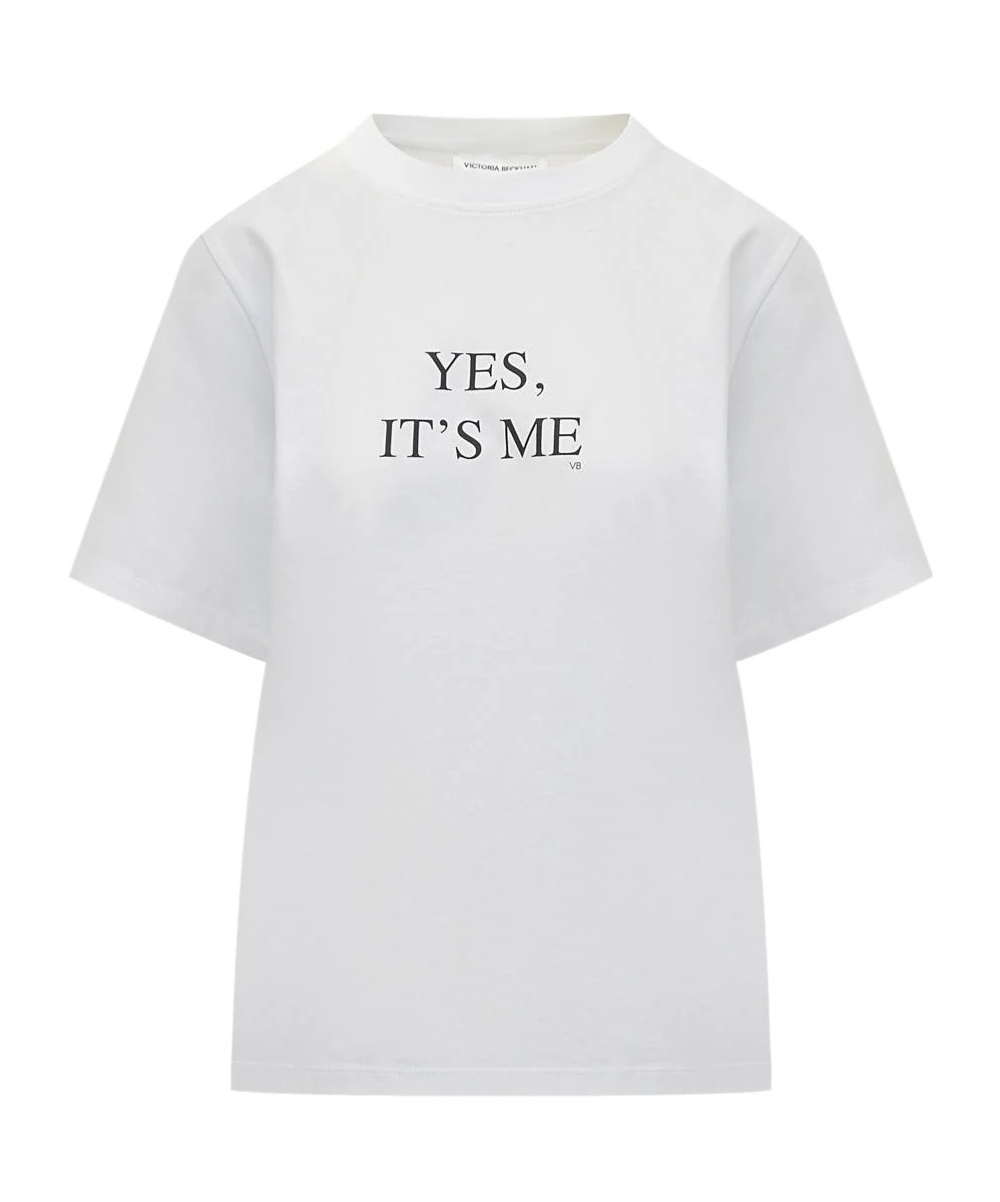 Victoria Beckham Slogan Cotton Jersey T-shirt In White