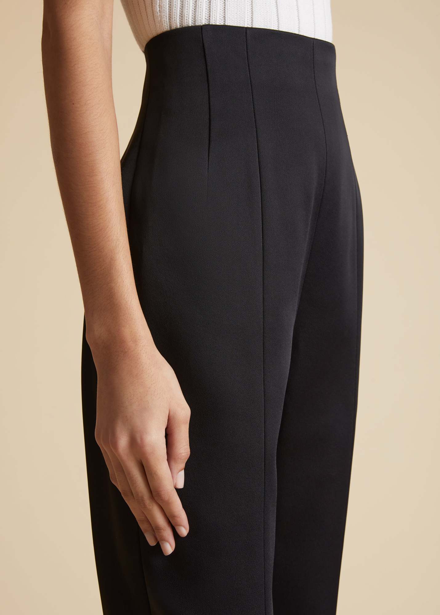 Khaite High-waisted Pipe Pants In Black