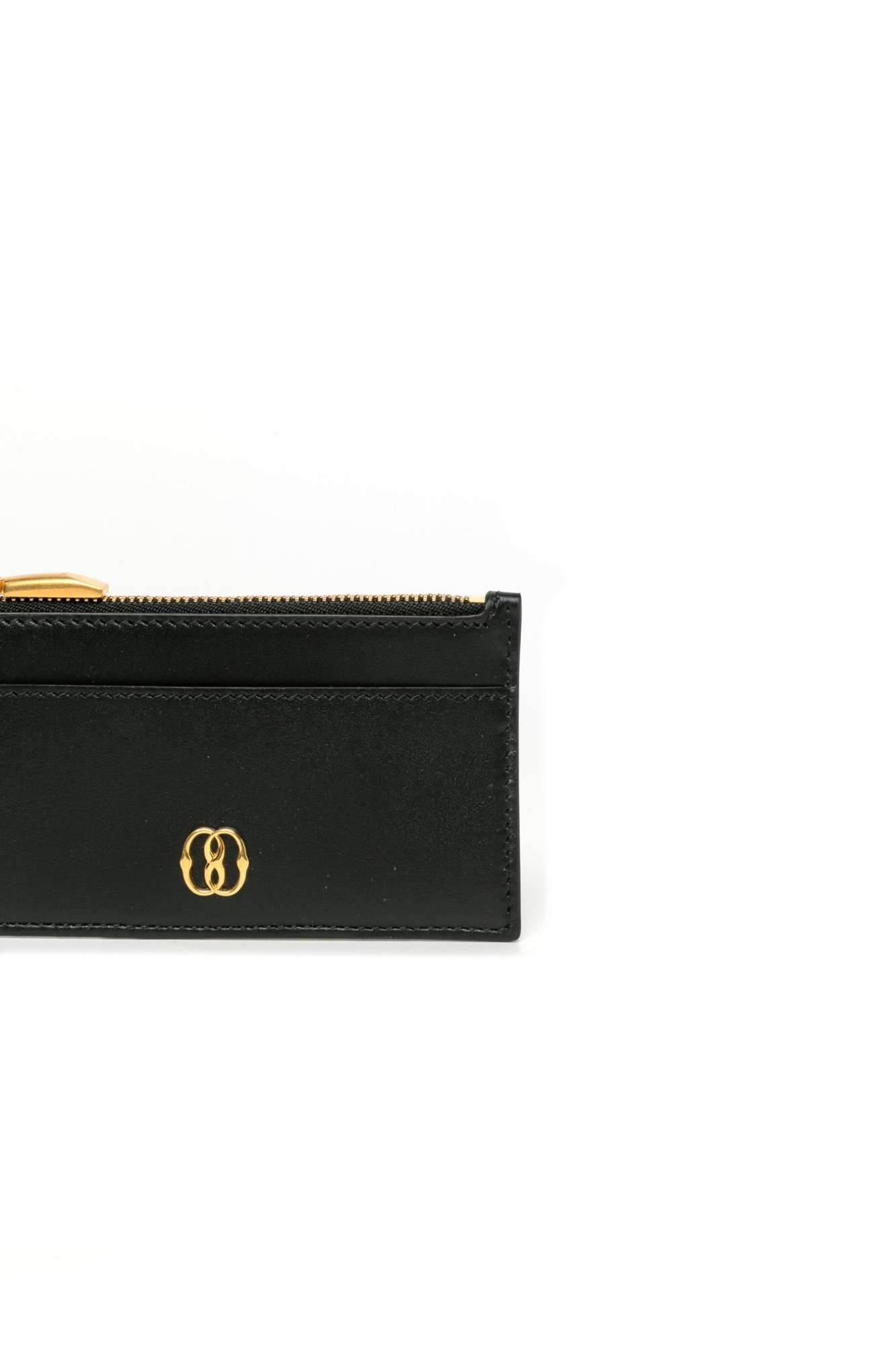 Shop Bally Emblem Zipper Card Bag In Black