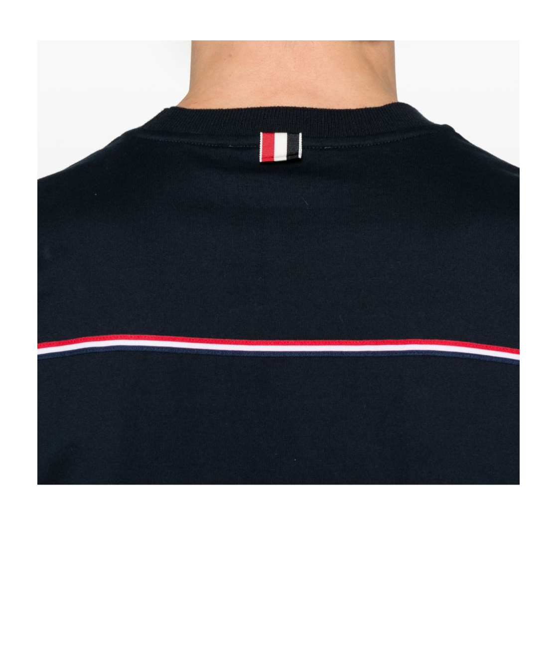 Thom Browne Blue T-shirt With Logo Patch In Stretch Wool Man In Blue