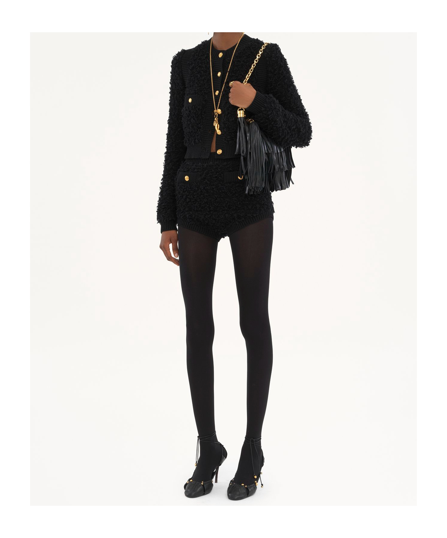 Chloé Boucle-knit Cardigan In Black