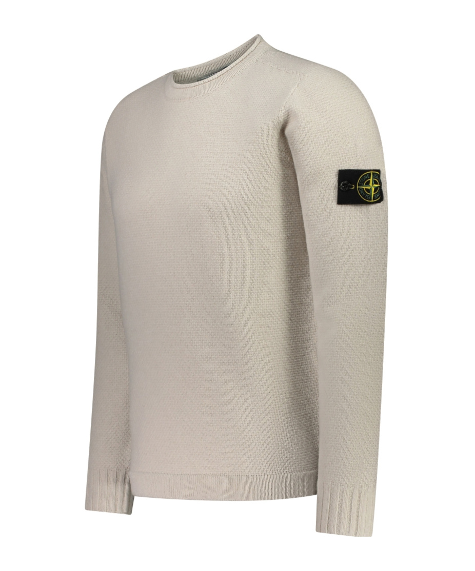 Stone Island 508a3 Maglia In Lana In White