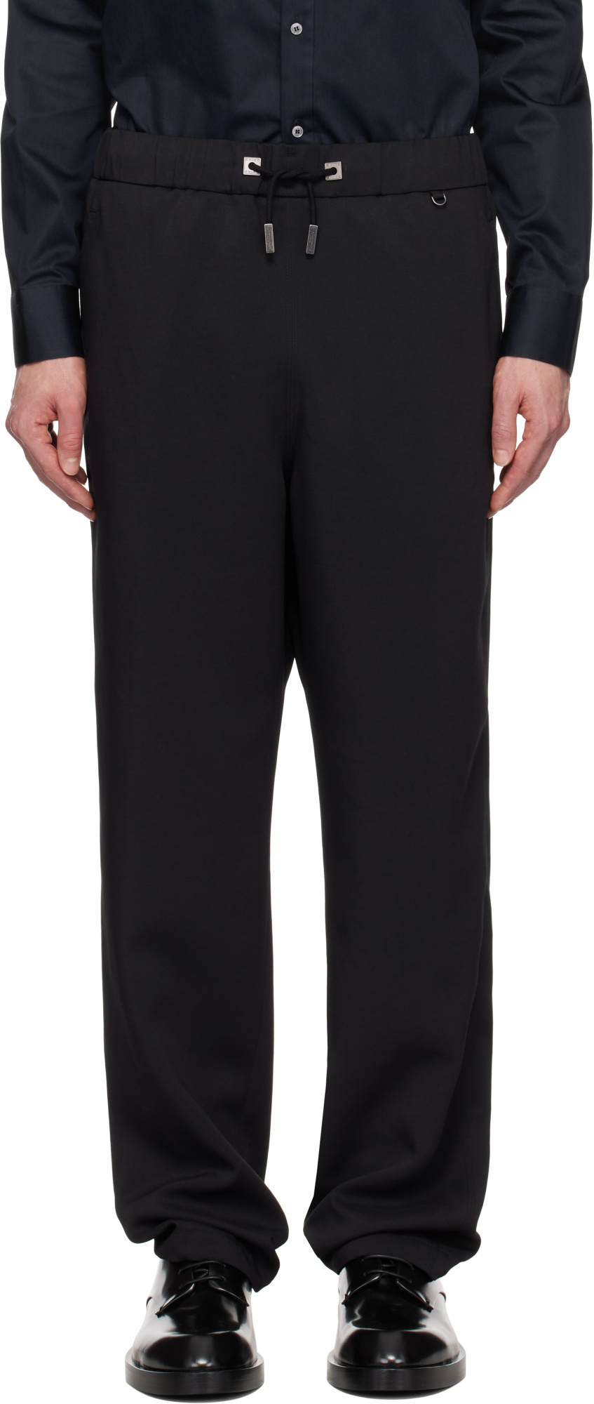 Wooyoungmi Black Drawstring Trousers In Black