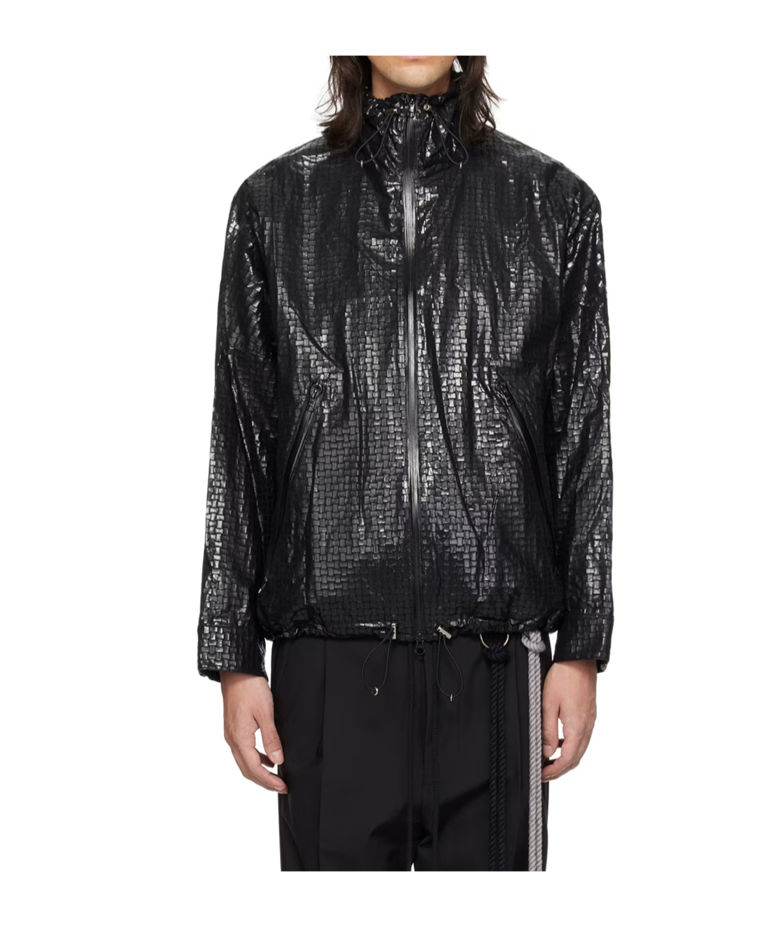 Song For The Mute Stand Collar Casual Jacket In Black