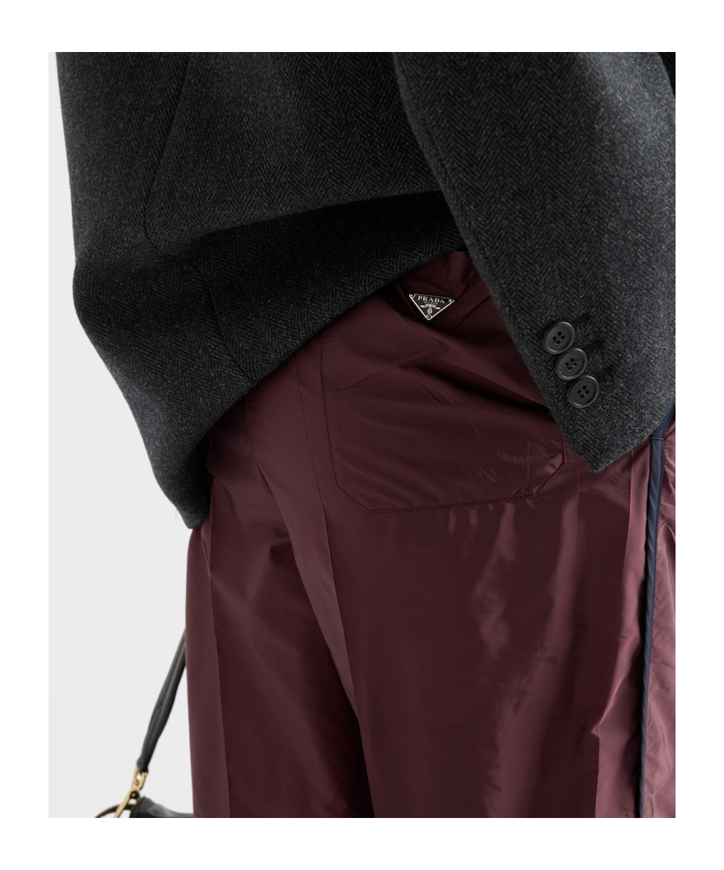 Prada Re-nylon Pants In Brown