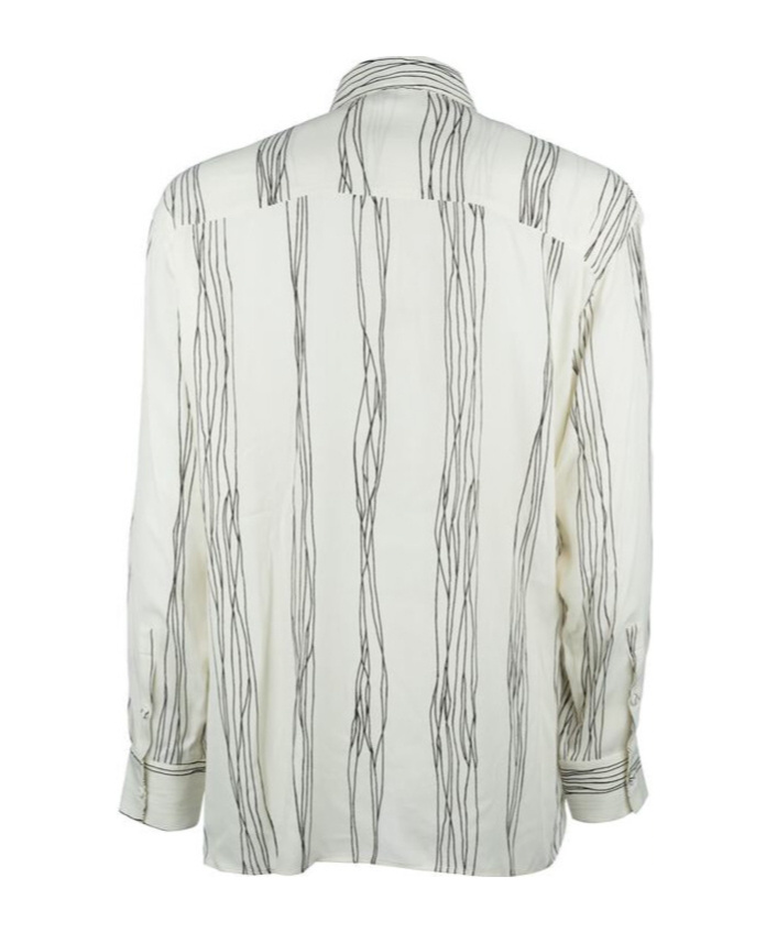 Emporio Armani Striped Long Sleeve Shirt In White