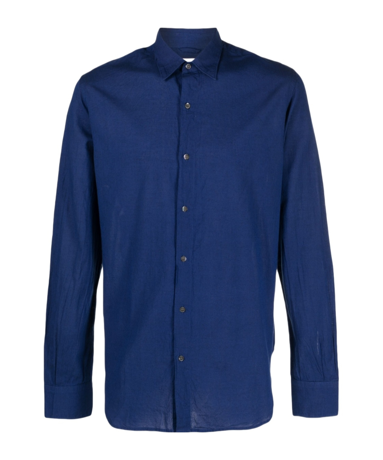Aspesi Buttoned Long-sleeved Shirt In Blue