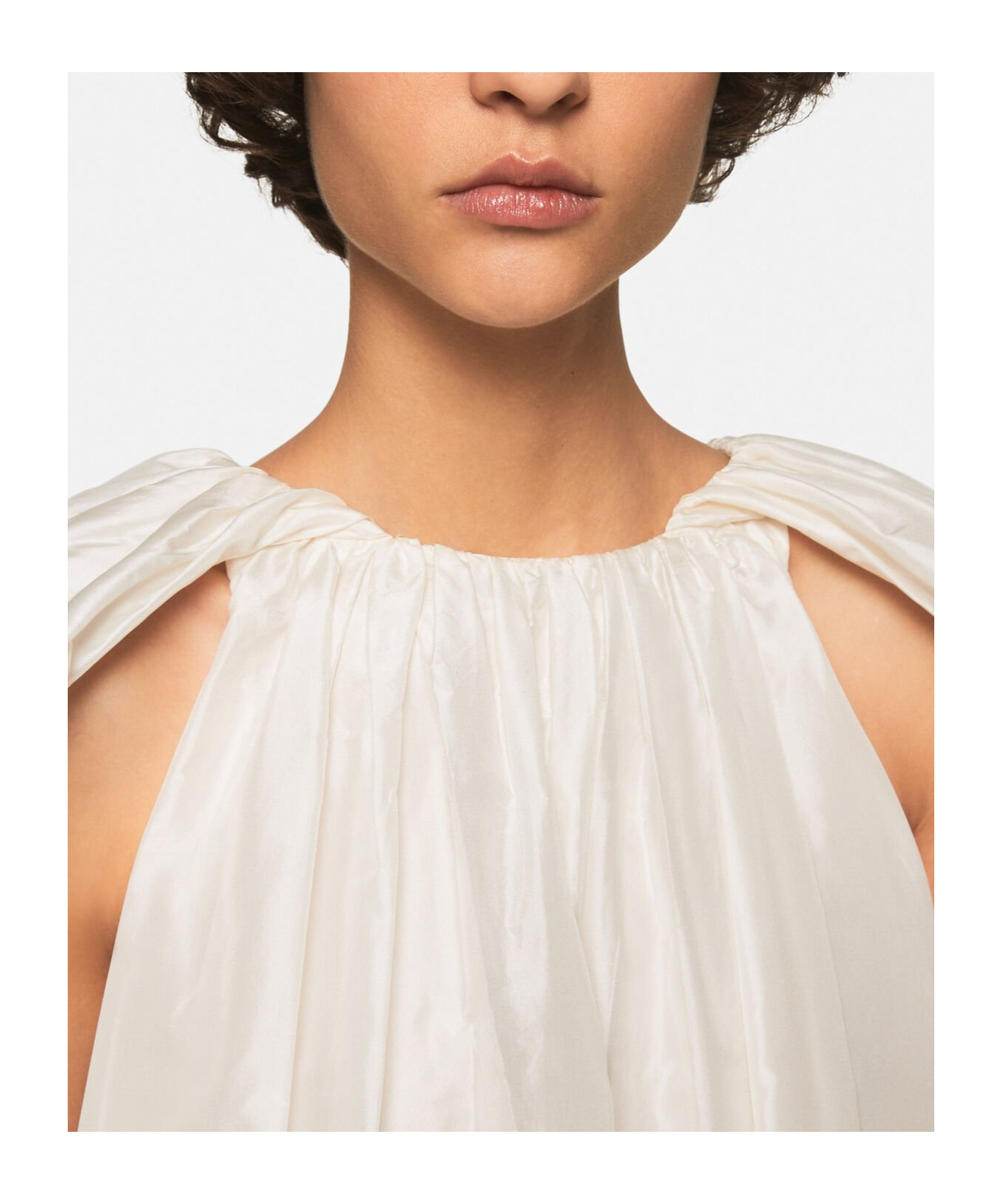 Stella Mccartney Sleeveless Cape Mini Dress In White