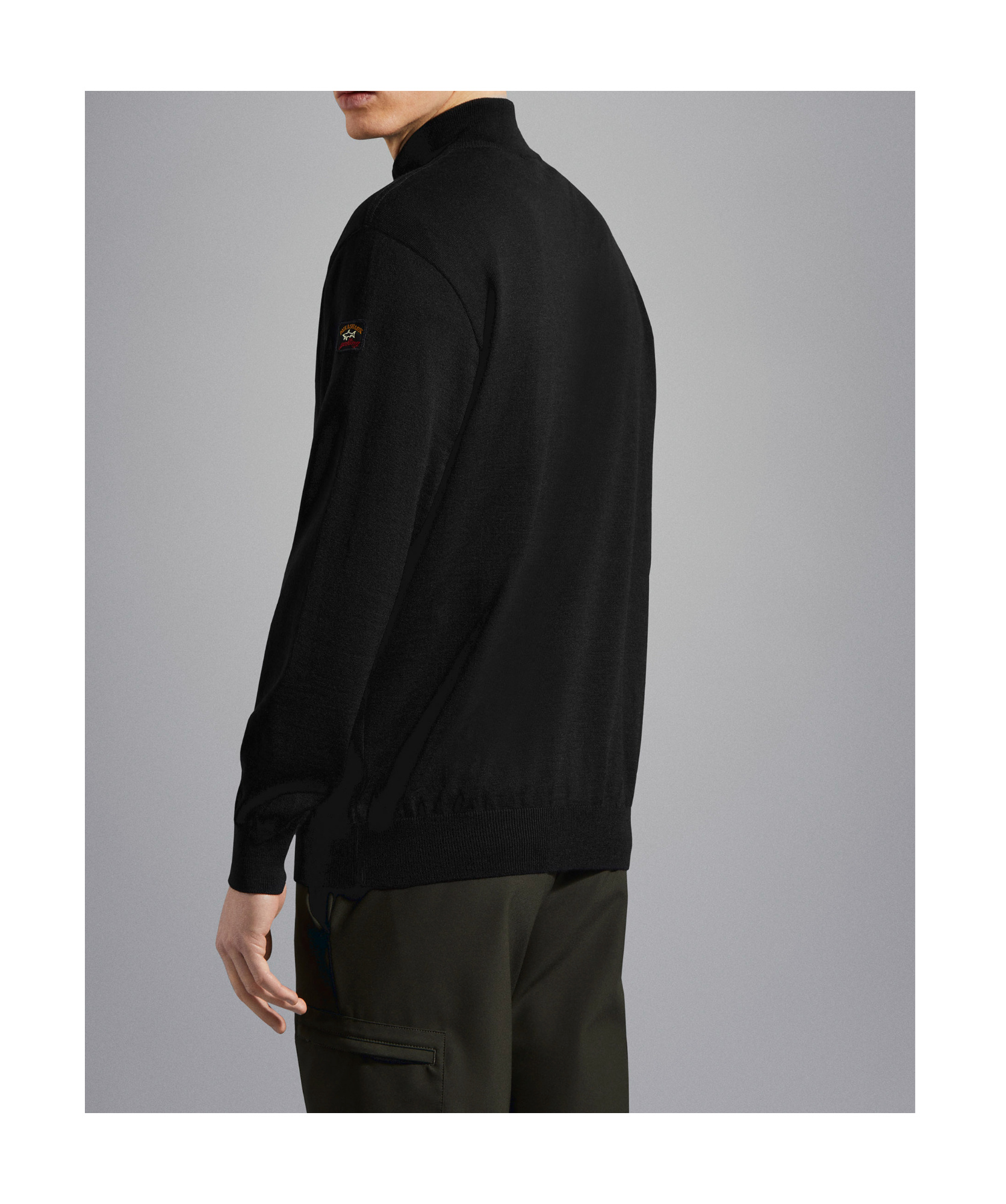Paul & Shark Fine-knit Half-zip Jumper In Black