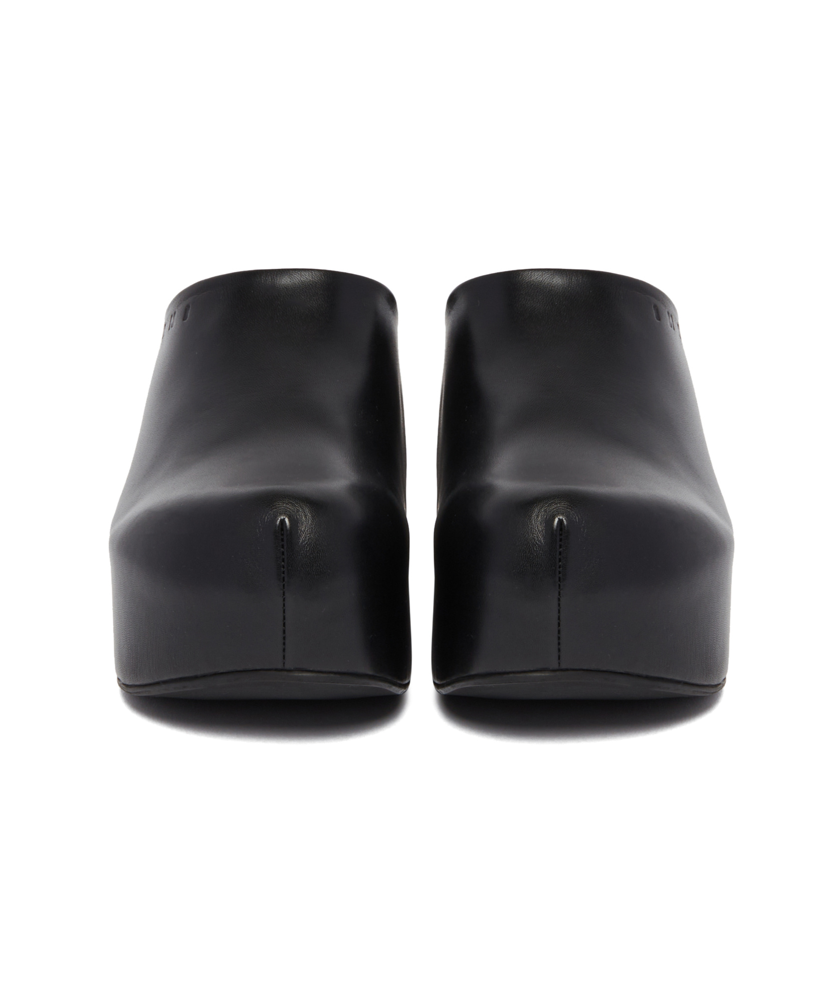 Shop Marni Black Leather Chunky Clog Sabot