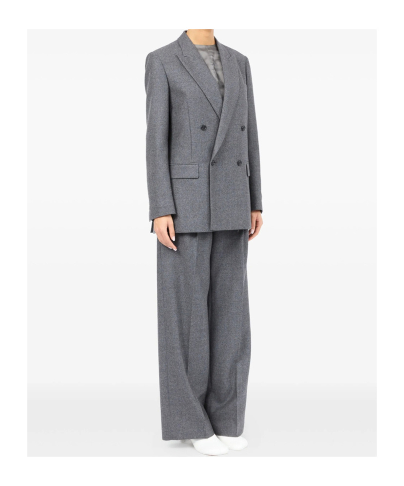 Mm6 Maison Margiela Mm6 By Maison Margiela Double-breasted Medium Grey Jacket With Elegant Tailoring