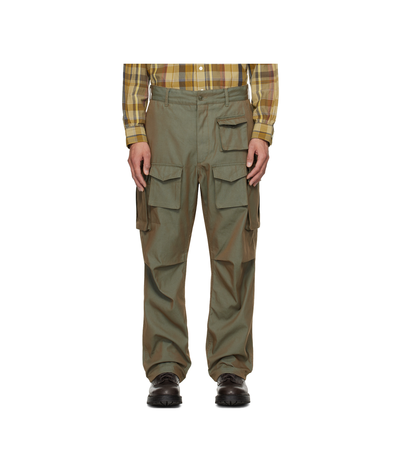 Engineered Garments Khaki Fa Cargo Pants In Green