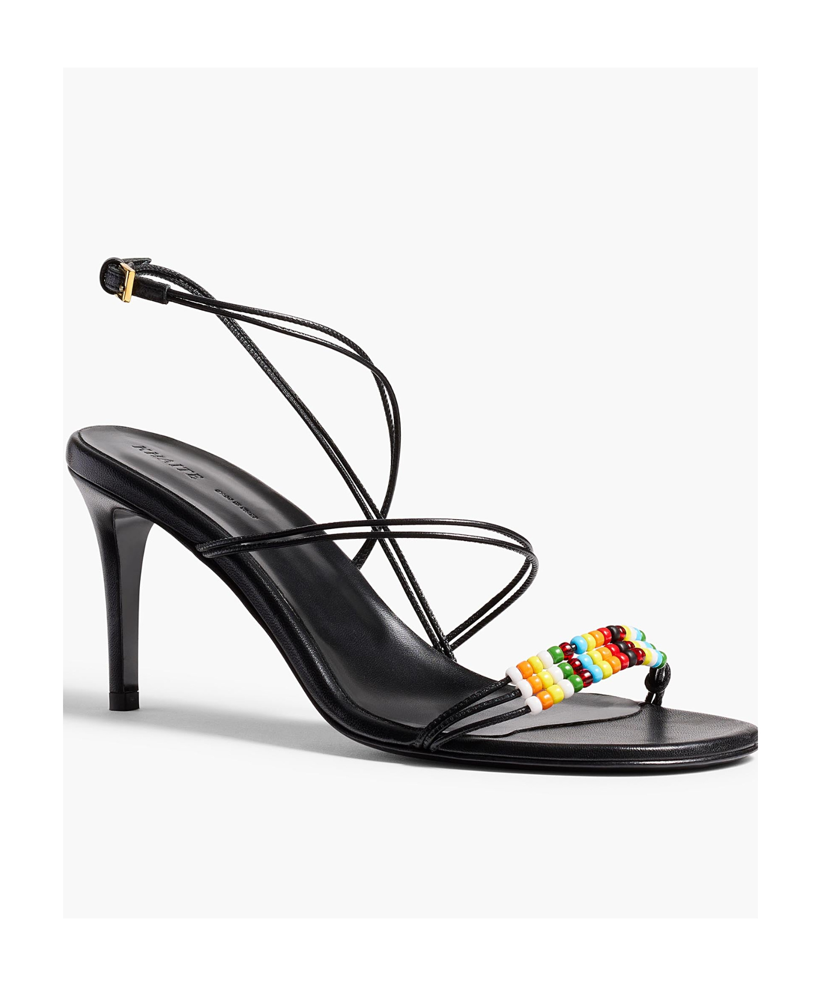 Khaite Beaded High Heel Sandals In Black