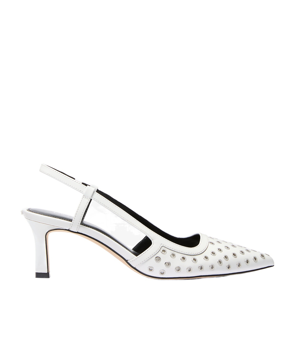 Michael Michael Kors Alora Leather Slingback Pumps In White