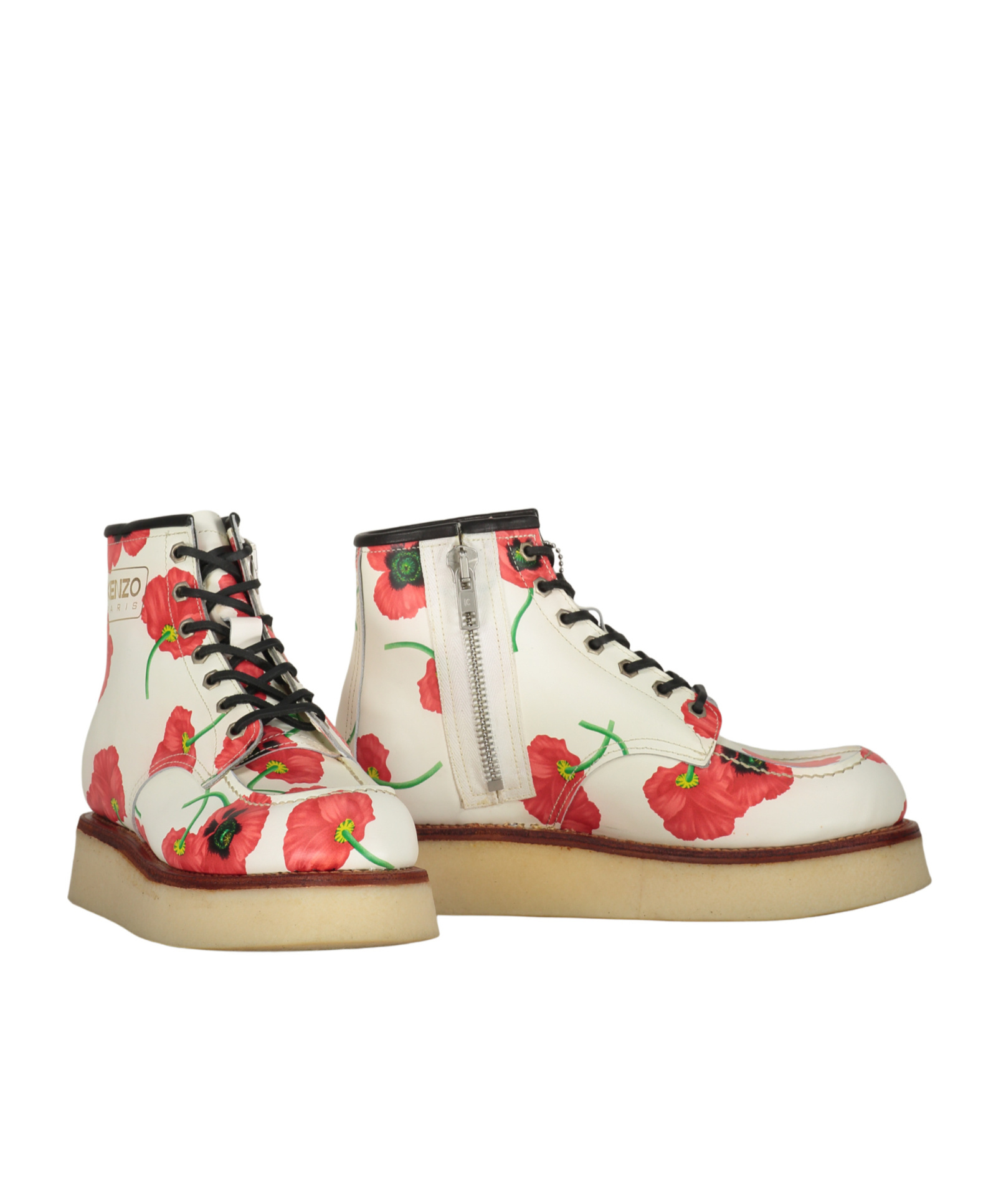 Kenzo Yama Floral-print Lace-up Boots