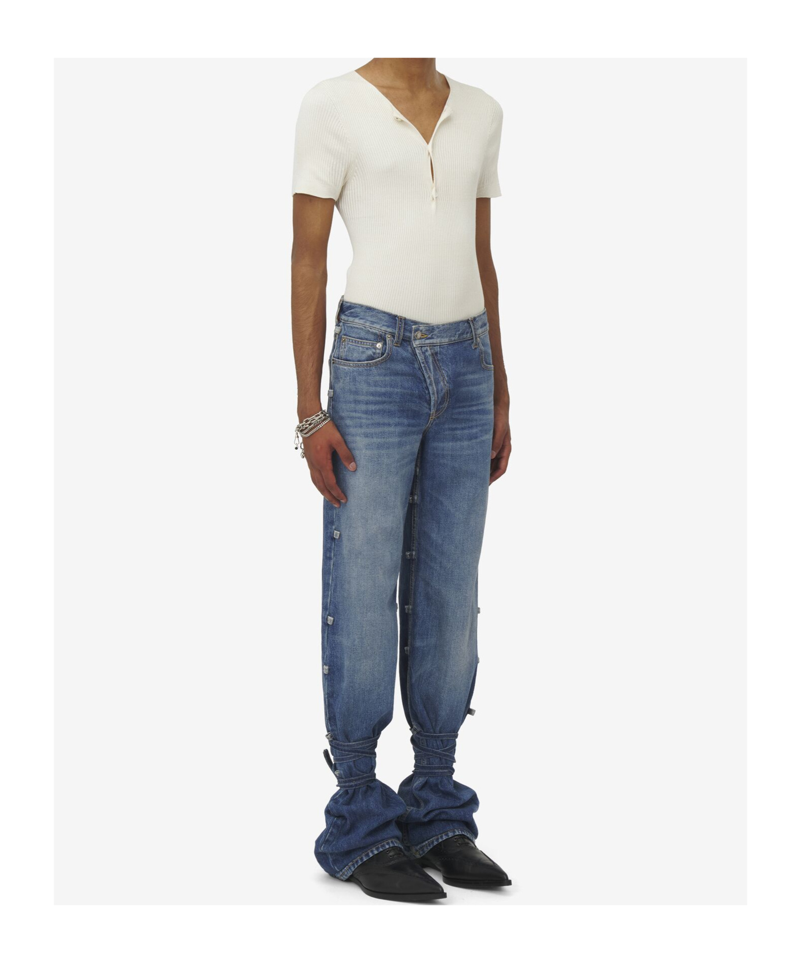 Alexander Mcqueen Strap-up Jeans In Blue