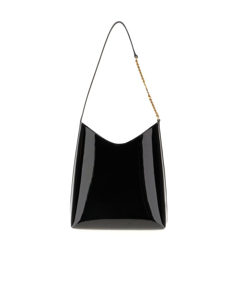 Saint Laurent Black Leather Rendez-vous Shoulder Bag In Black
