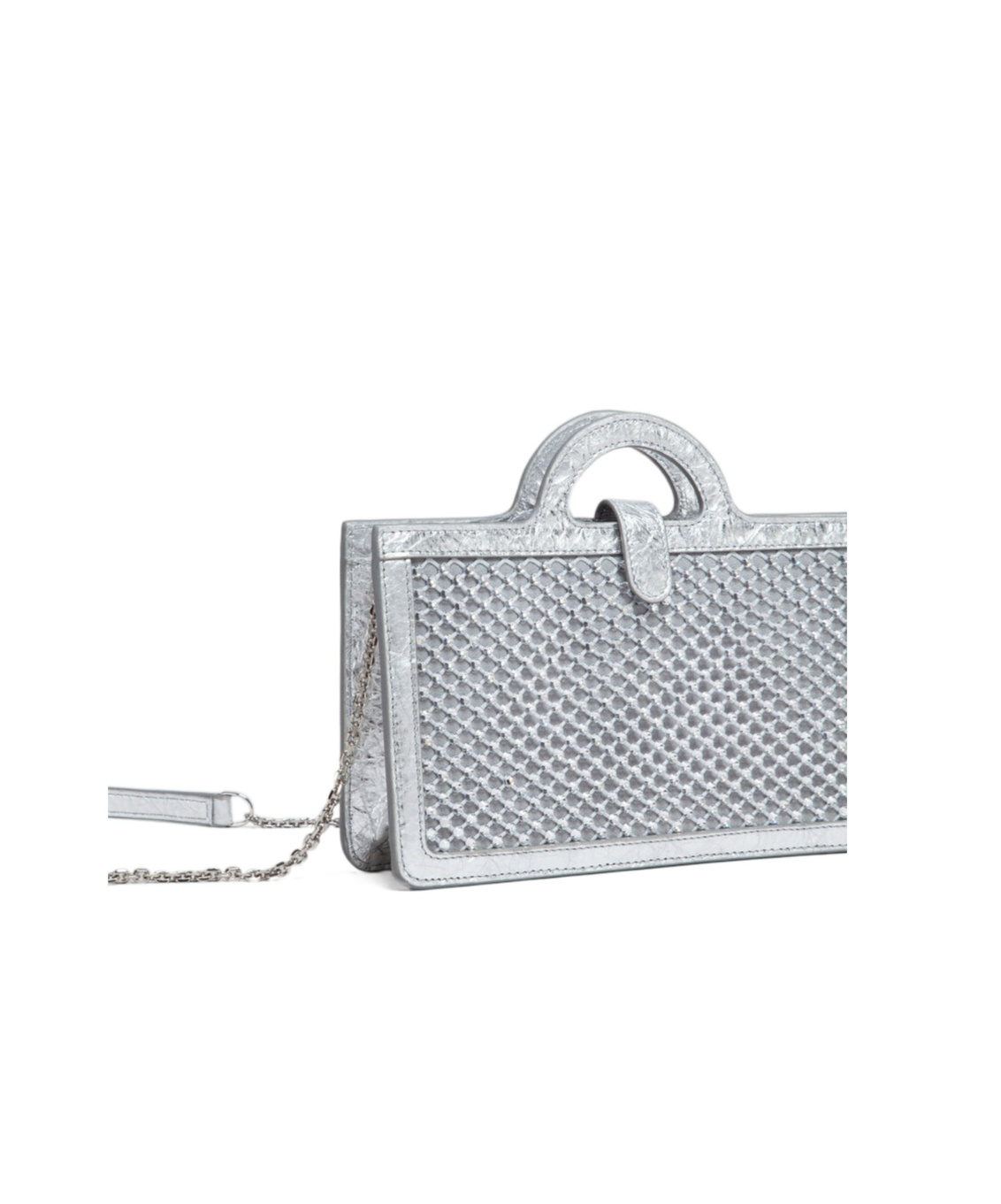Marni Tropicallia Crystal-embellished Wallet-on-chain In Gray