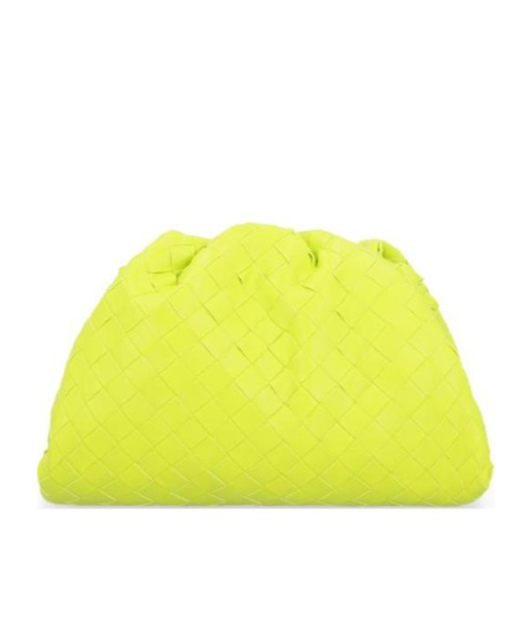 Bottega Veneta Pouch Intrecciato Clutch In Yellow