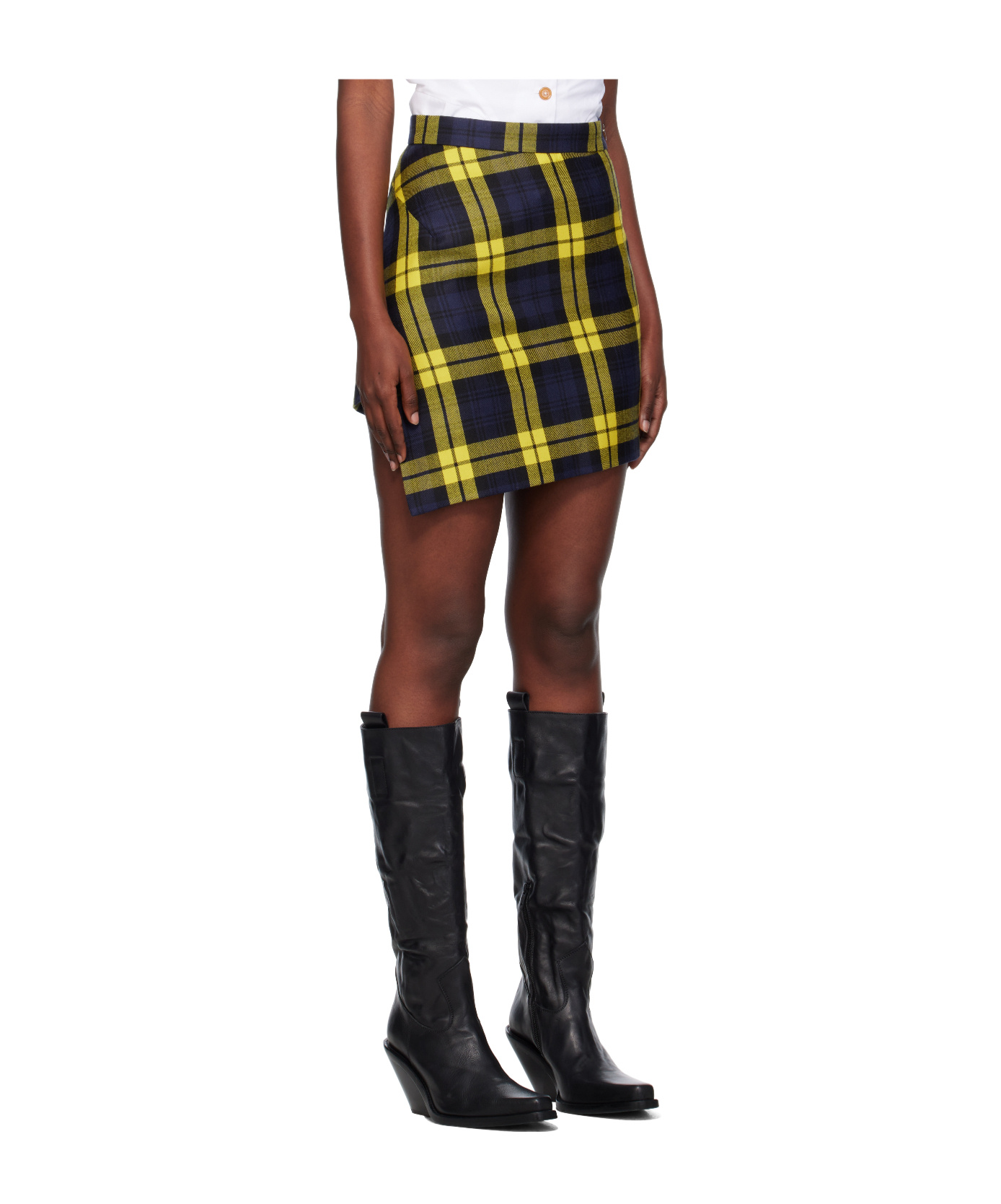 Vivienne Westwood Infinity Plaid Wool Mini Skirt In Multi