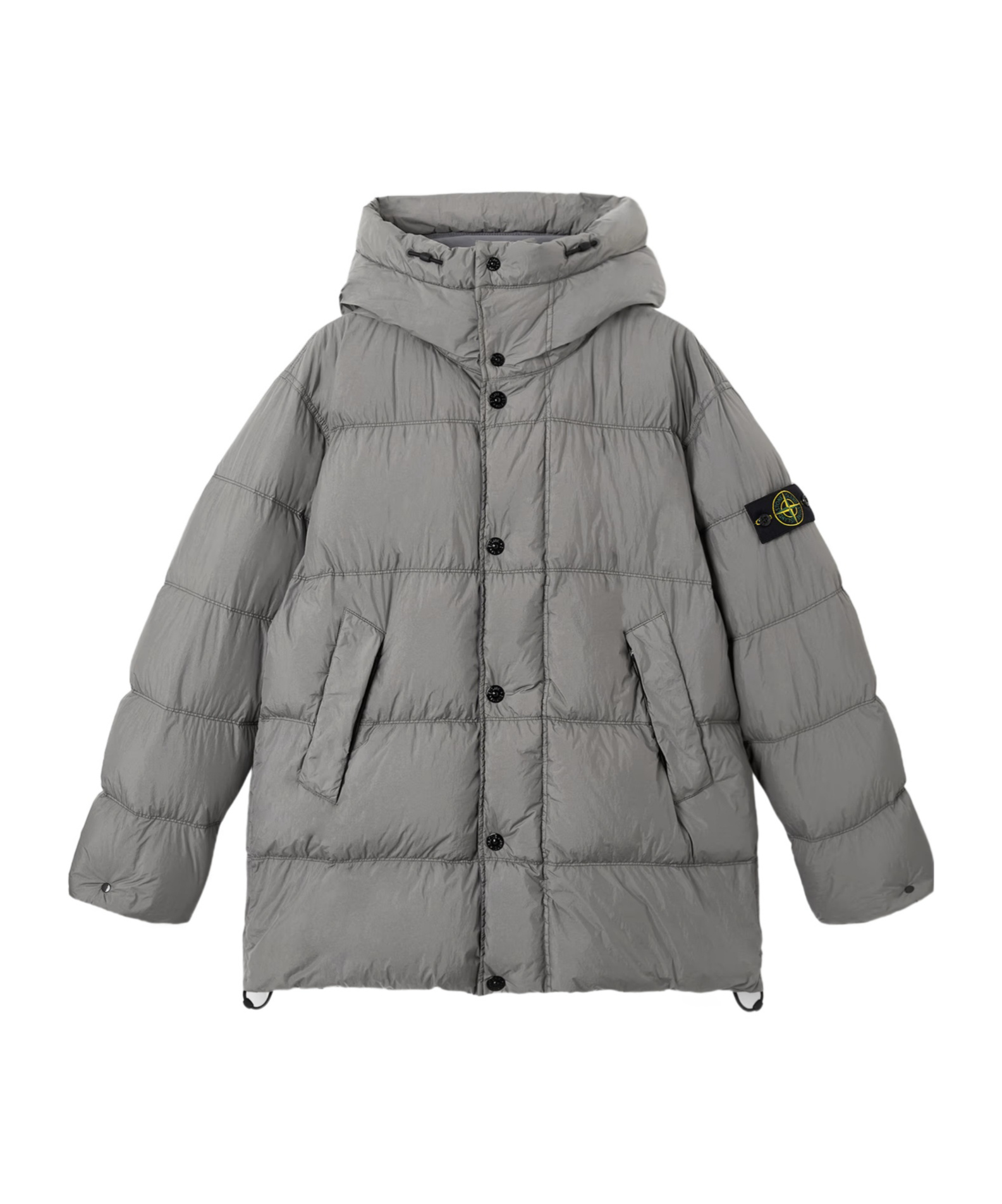 Stone Island Hooded Down Parka With Wind Resistance In Gray