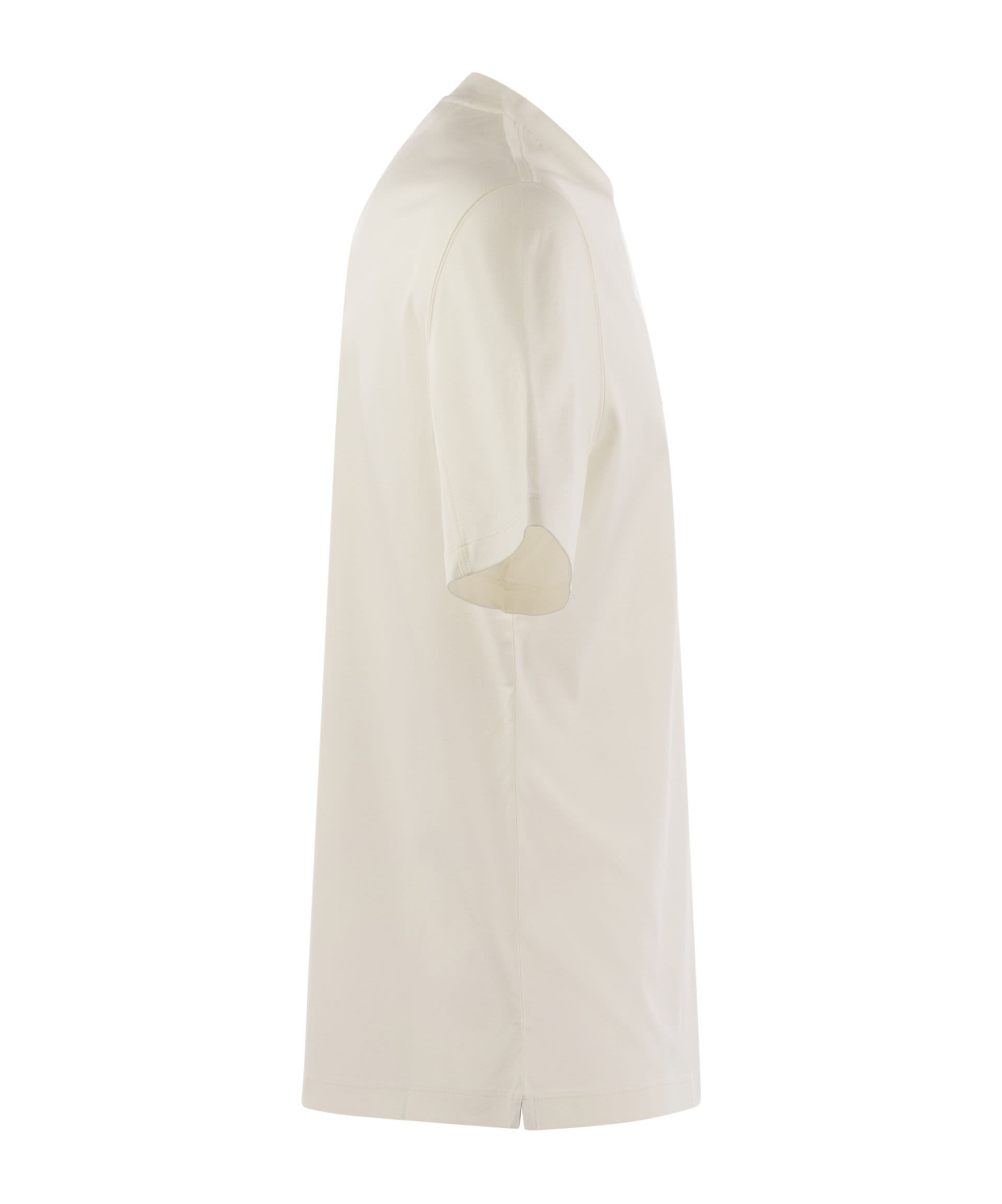 Brunello Cucinelli Crew-neck Cotton Jersey T-shirt With Print In White