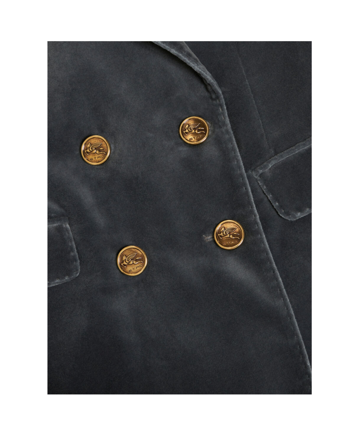 Shop Etro Logo-engraved Buttons Velvet Blazer In Black