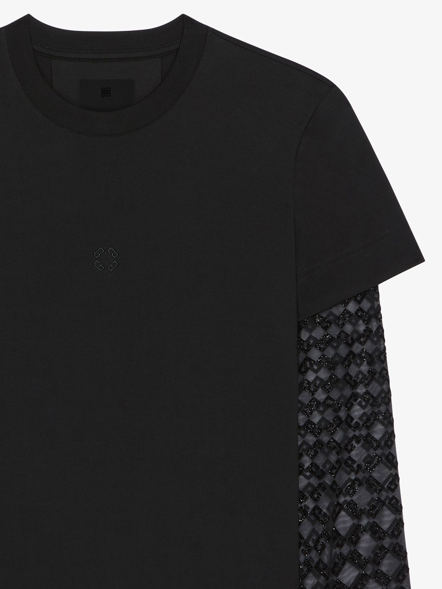 Givenchy Womens Black Brand-embroidered Mesh-sleeve Cotton-jersey T-shirt In Black