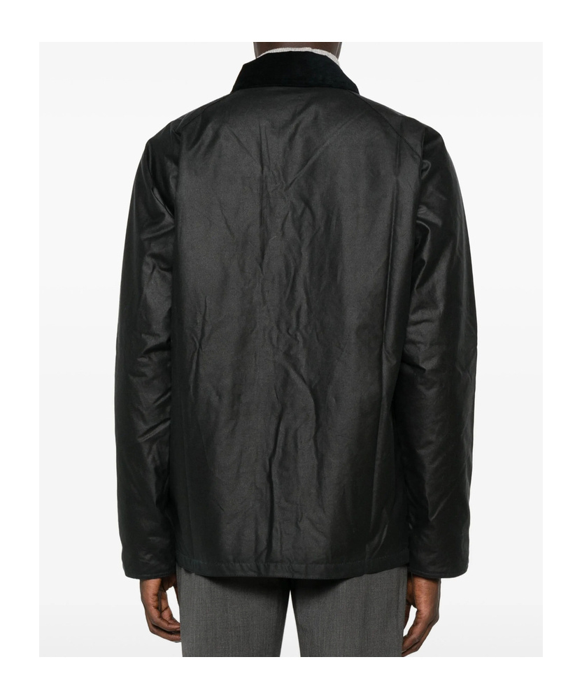 Barbour Corduroy-collar Flap-pocket Jacket In Black